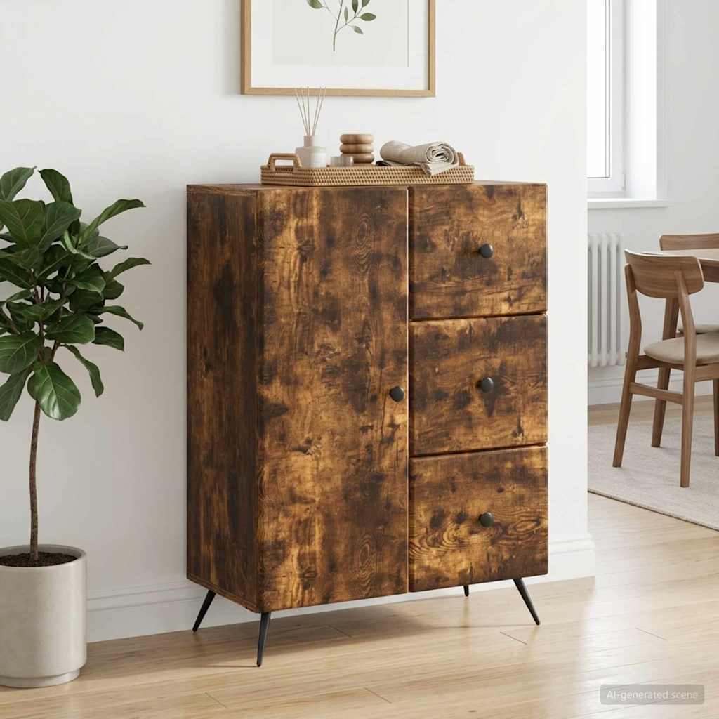 vidaXL Bufet Dąb wędzony 66 x 34,5 x 90 cm Drewno inżynieryjne