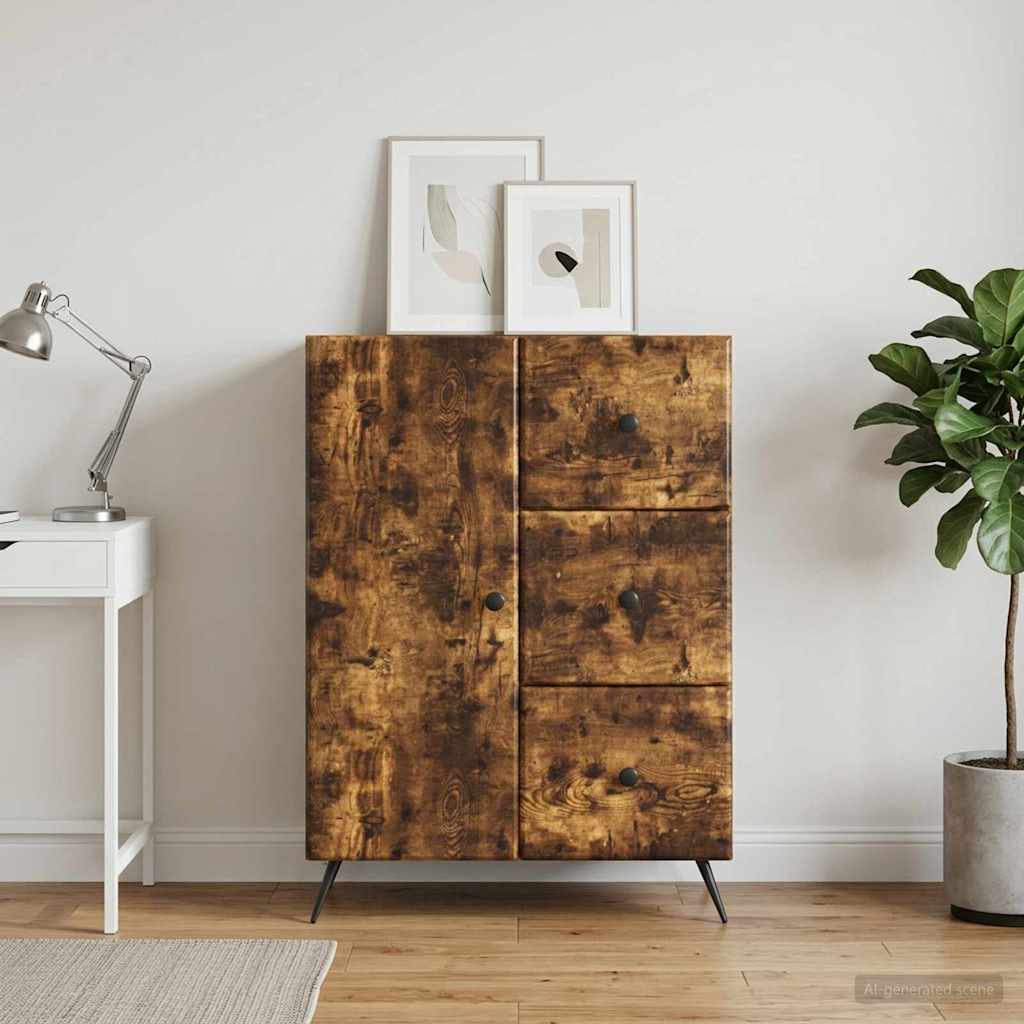 vidaXL Bufet Dąb wędzony 66 x 34,5 x 90 cm Drewno inżynieryjne
