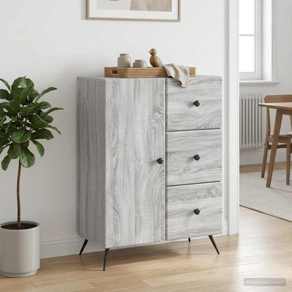 vidaXL Bufet Szary Sonoma 66 x 34,5 x 90 cm Drewno inżynieryjne