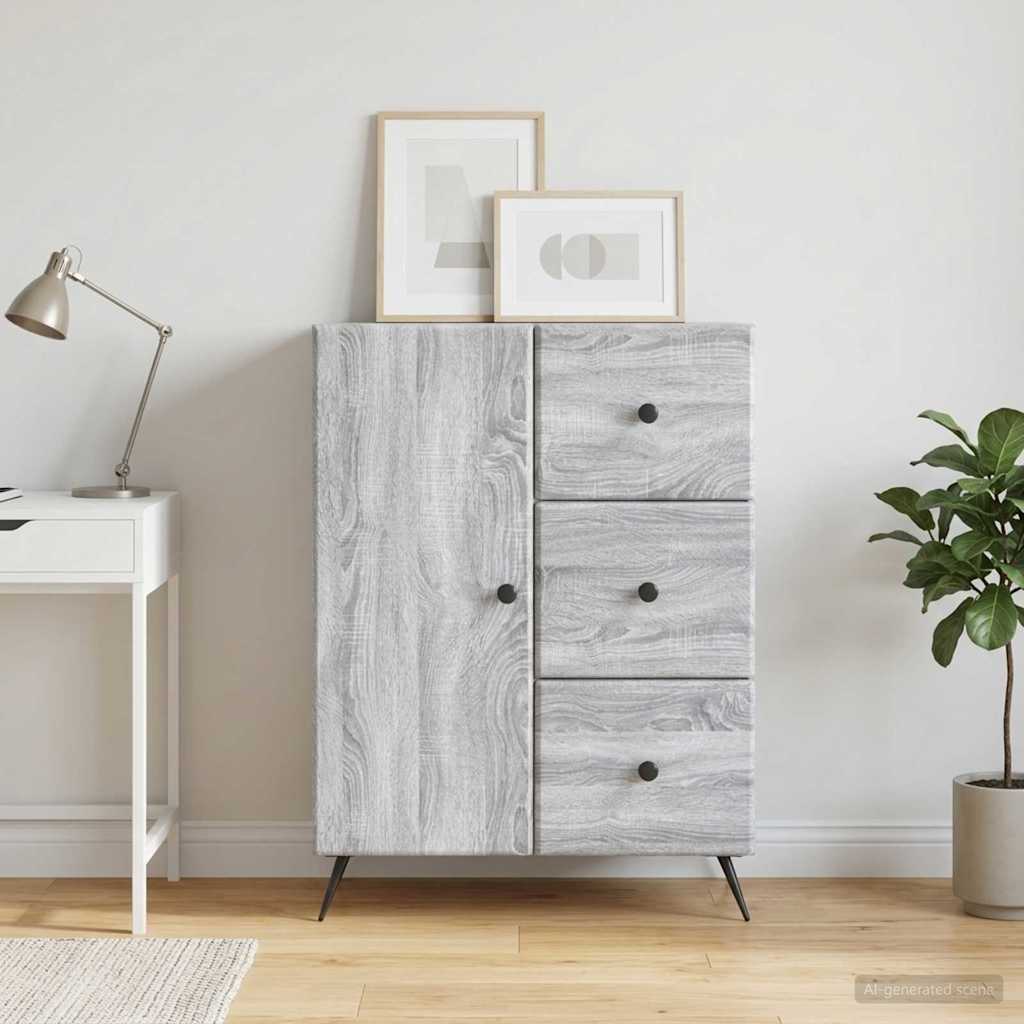 vidaXL Bufet Szary Sonoma 66 x 34,5 x 90 cm Drewno inżynieryjne