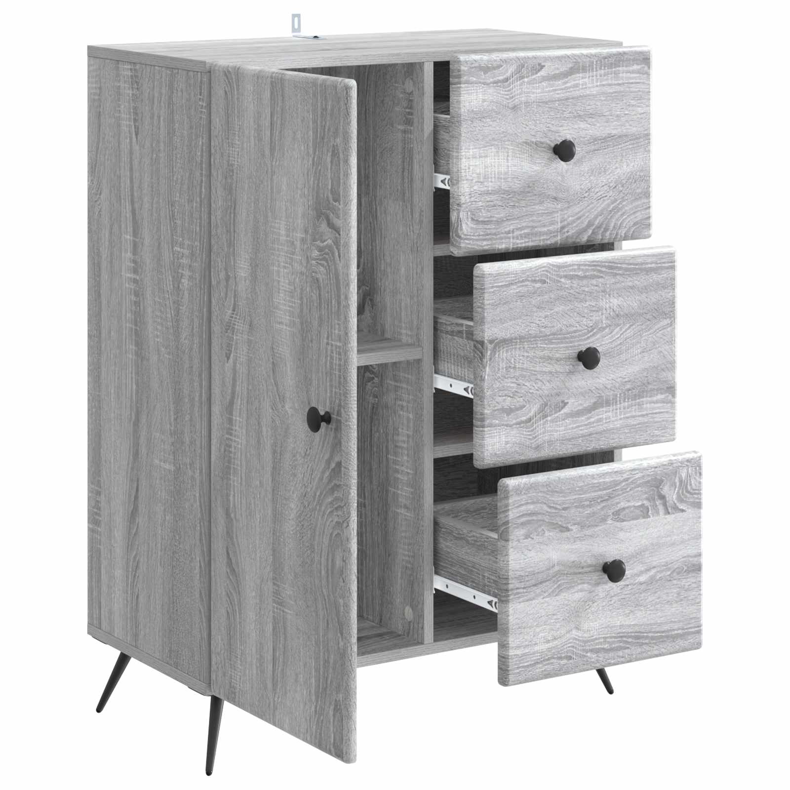vidaXL Bufet Szary Sonoma 66 x 34,5 x 90 cm Drewno inżynieryjne