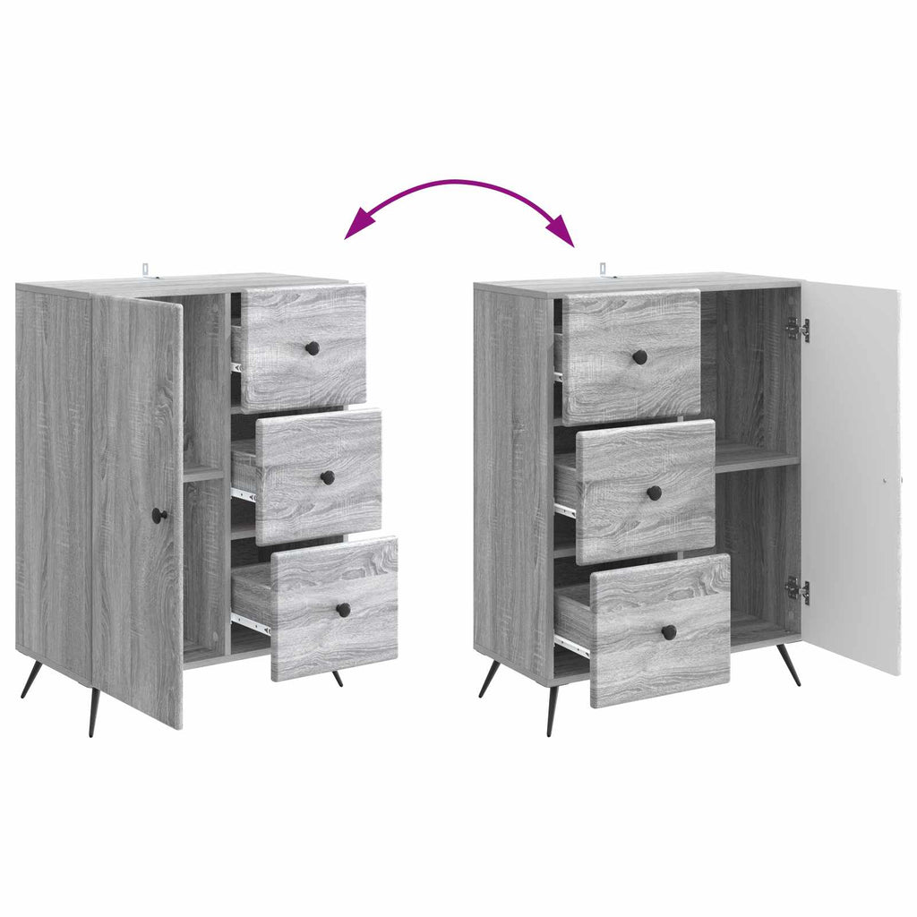 vidaXL Bufet Szary Sonoma 66 x 34,5 x 90 cm Drewno inżynieryjne