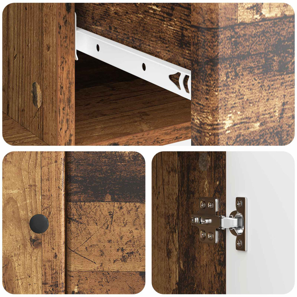 vidaXL Bufet Stare drewno 66 x 34,5 x 90 cm Drewno inżynieryjne