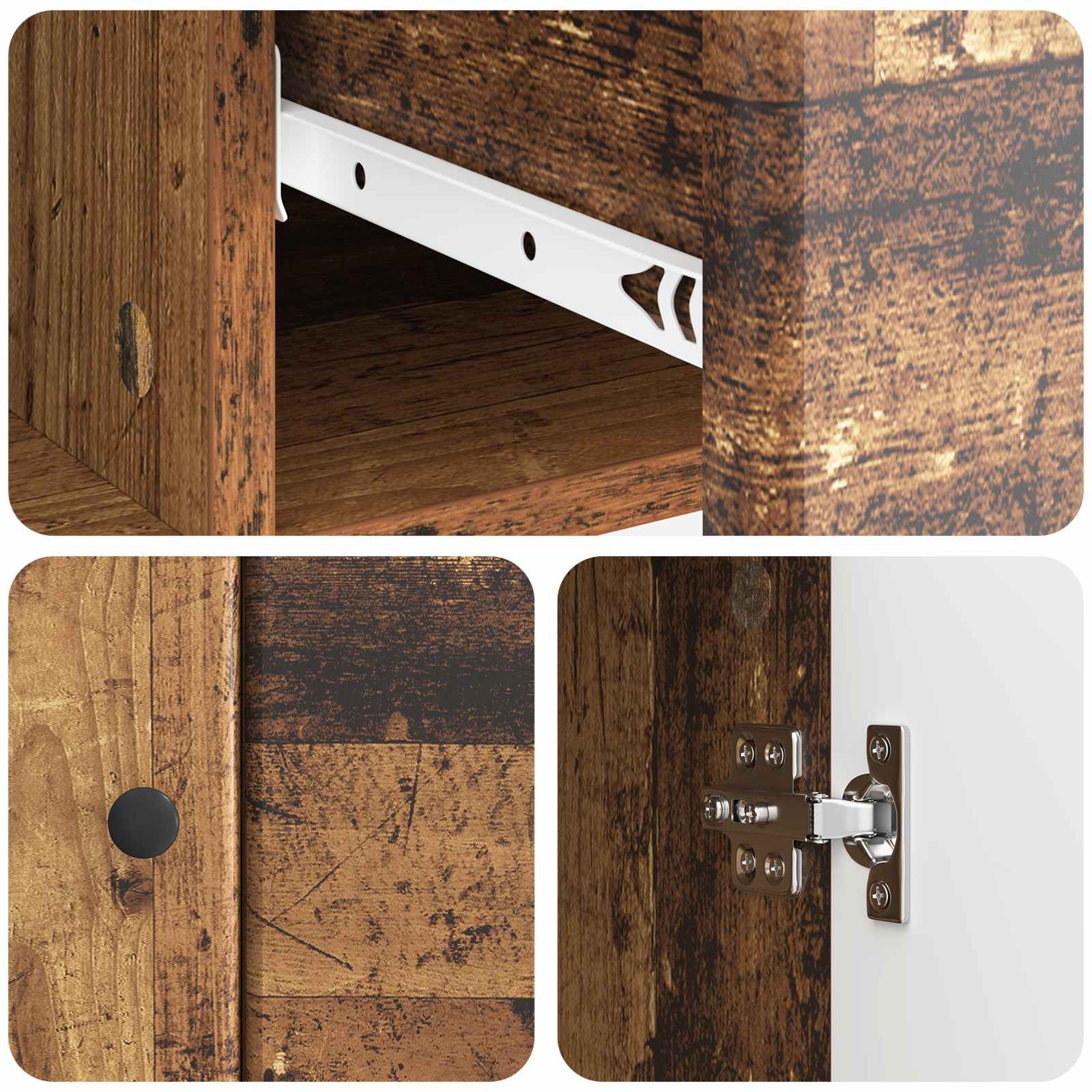 vidaXL Bufet Stare drewno 66 x 34,5 x 90 cm Drewno inżynieryjne