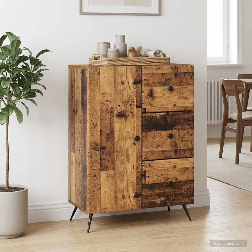 vidaXL Bufet Stare drewno 66 x 34,5 x 90 cm Drewno inżynieryjne