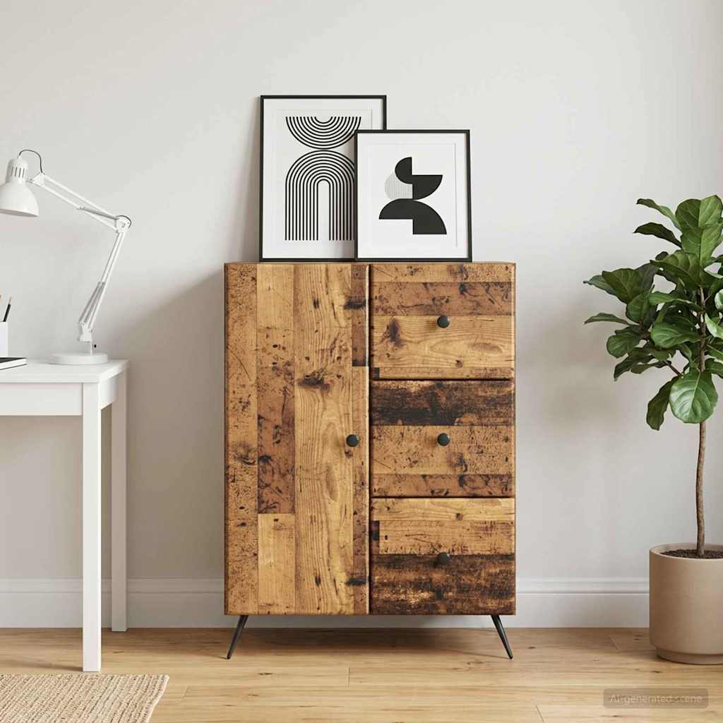 vidaXL Bufet Stare drewno 66 x 34,5 x 90 cm Drewno inżynieryjne