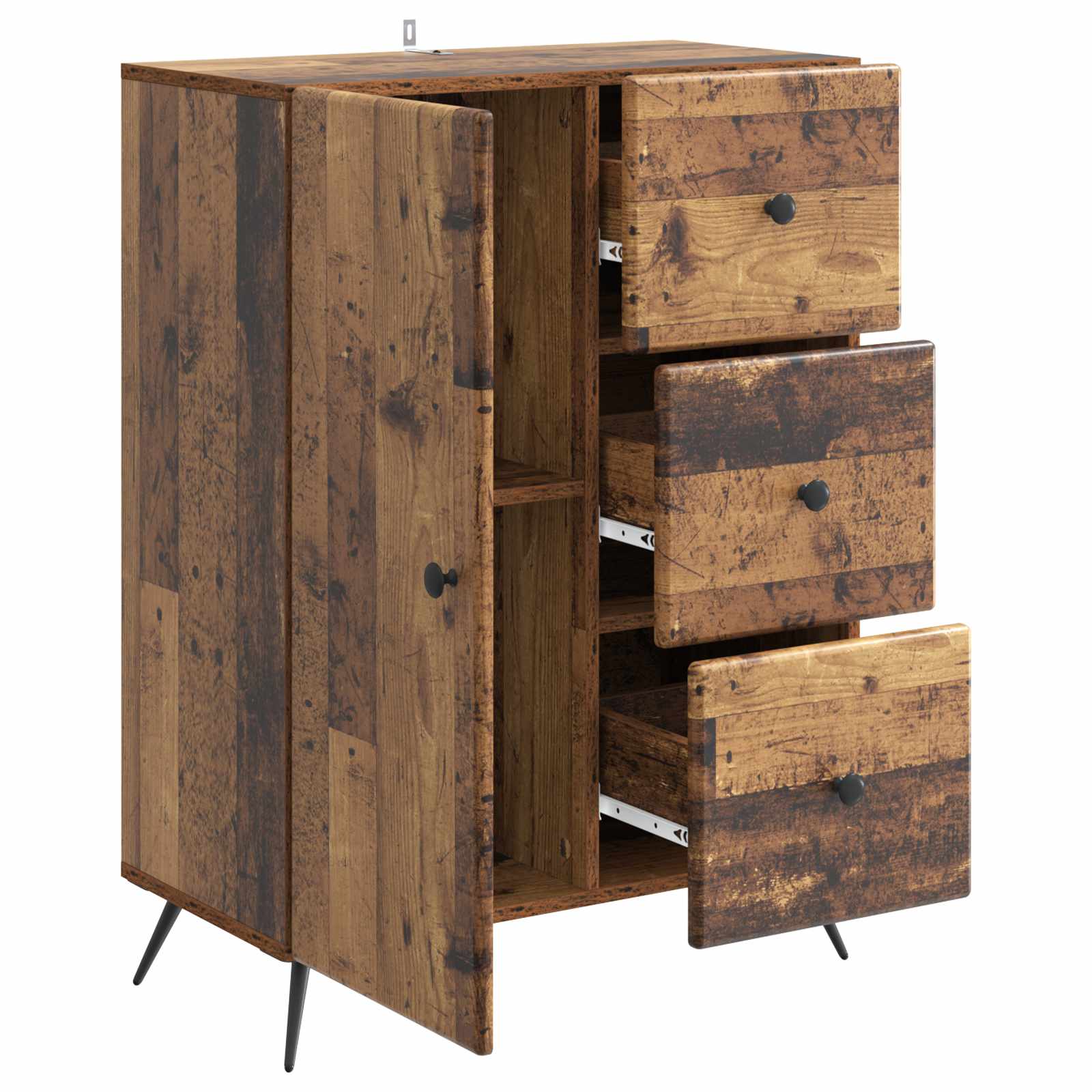 vidaXL Bufet Stare drewno 66 x 34,5 x 90 cm Drewno inżynieryjne