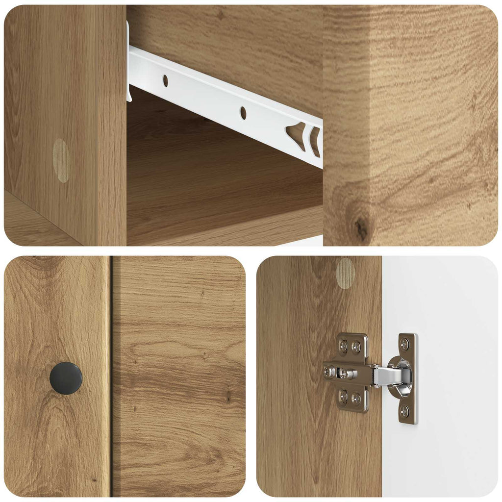 vidaXL Bufet Dąb artisan 66 x 34,5 x 90 cm Drewno inżynieryjne