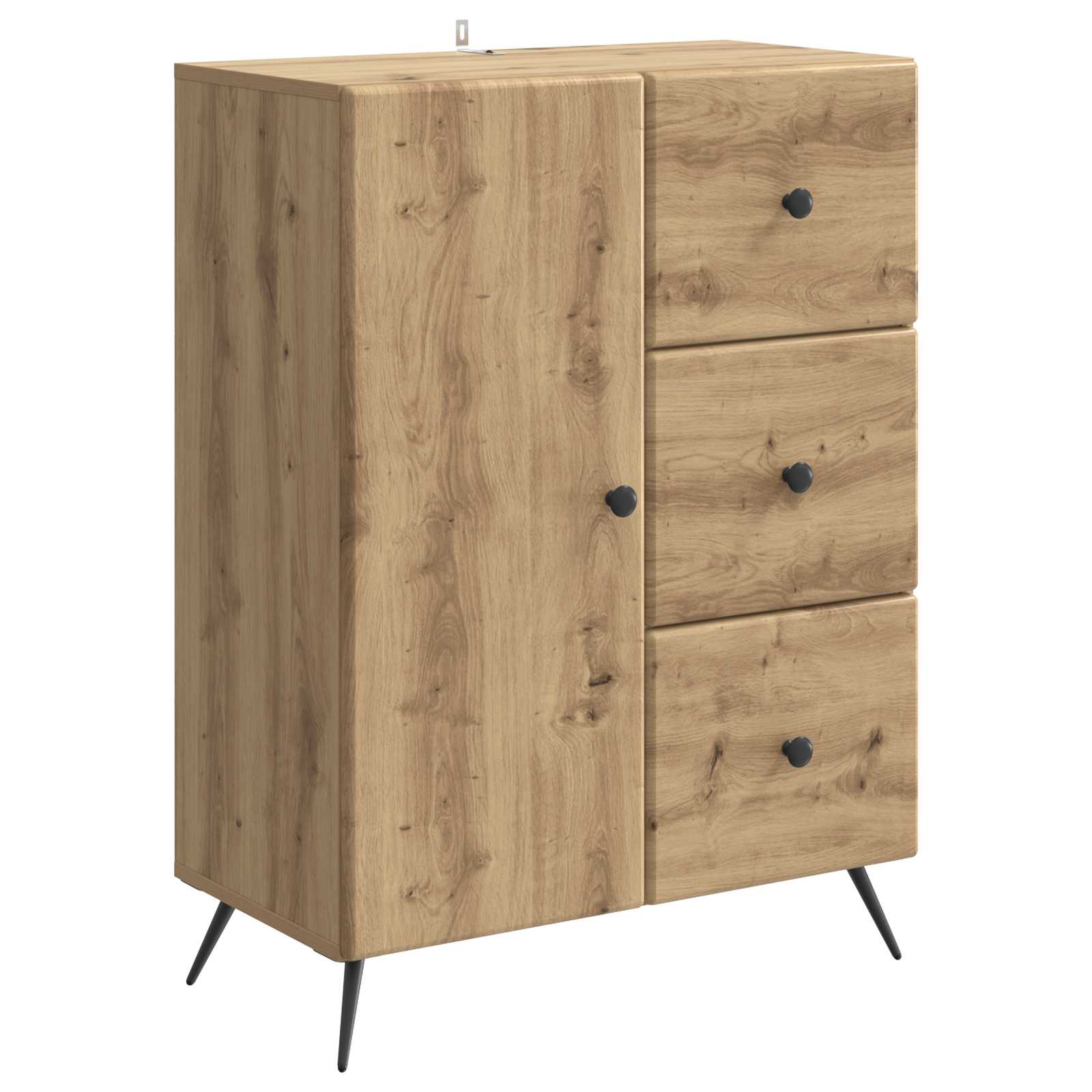 vidaXL Bufet Dąb artisan 66 x 34,5 x 90 cm Drewno inżynieryjne