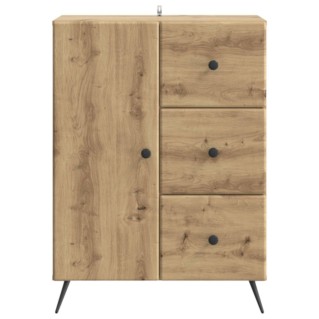 vidaXL Bufet Dąb artisan 66 x 34,5 x 90 cm Drewno inżynieryjne