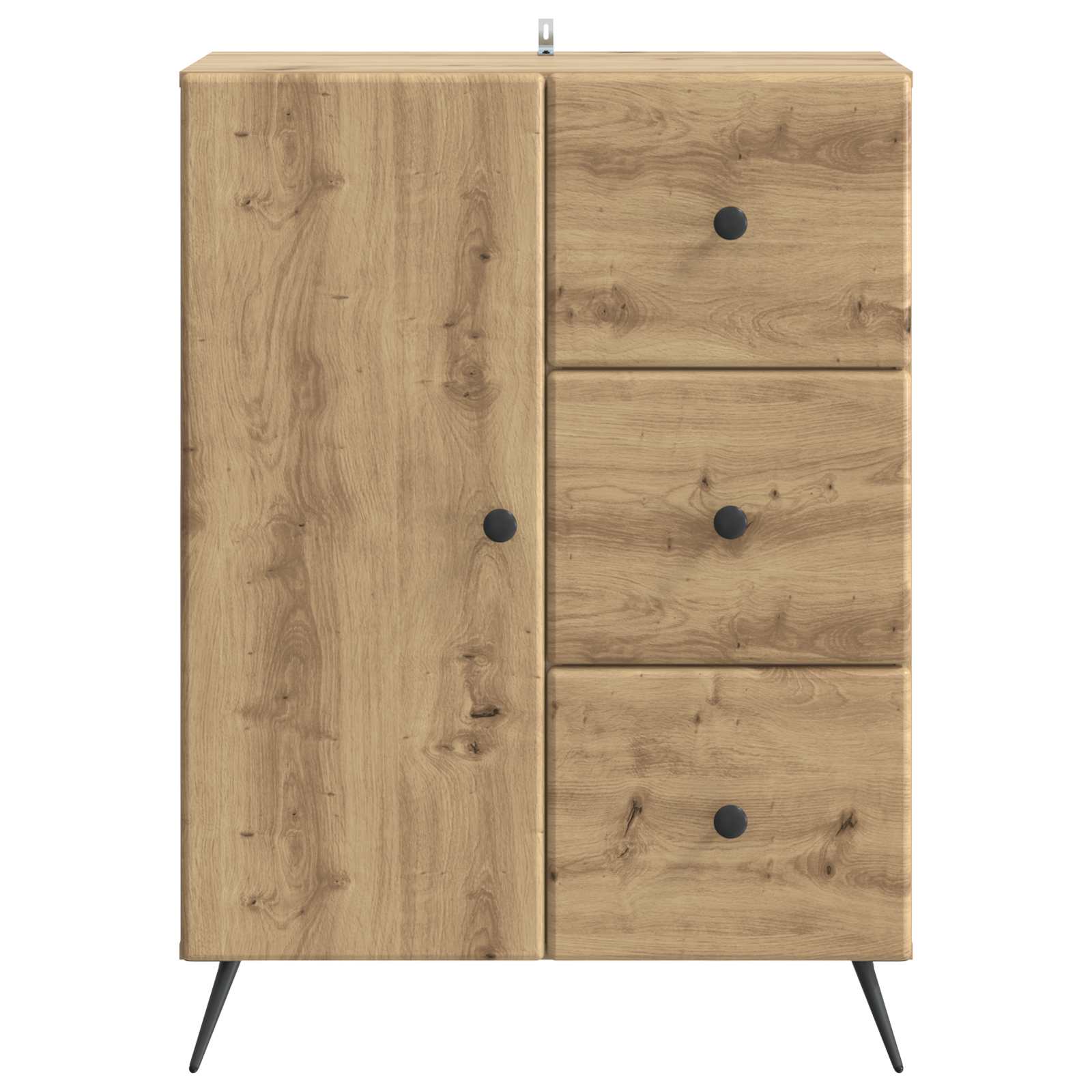 vidaXL Bufet Dąb artisan 66 x 34,5 x 90 cm Drewno inżynieryjne