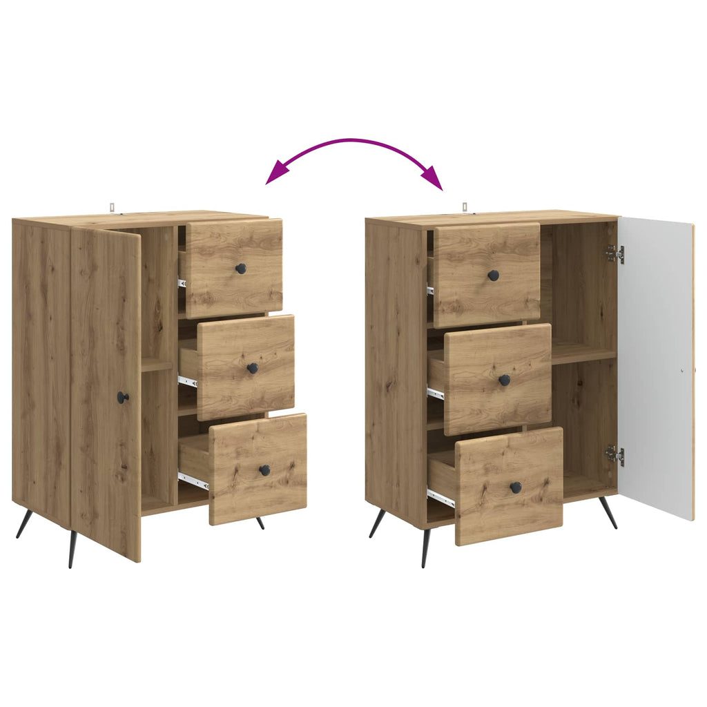 vidaXL Bufet Dąb artisan 66 x 34,5 x 90 cm Drewno inżynieryjne