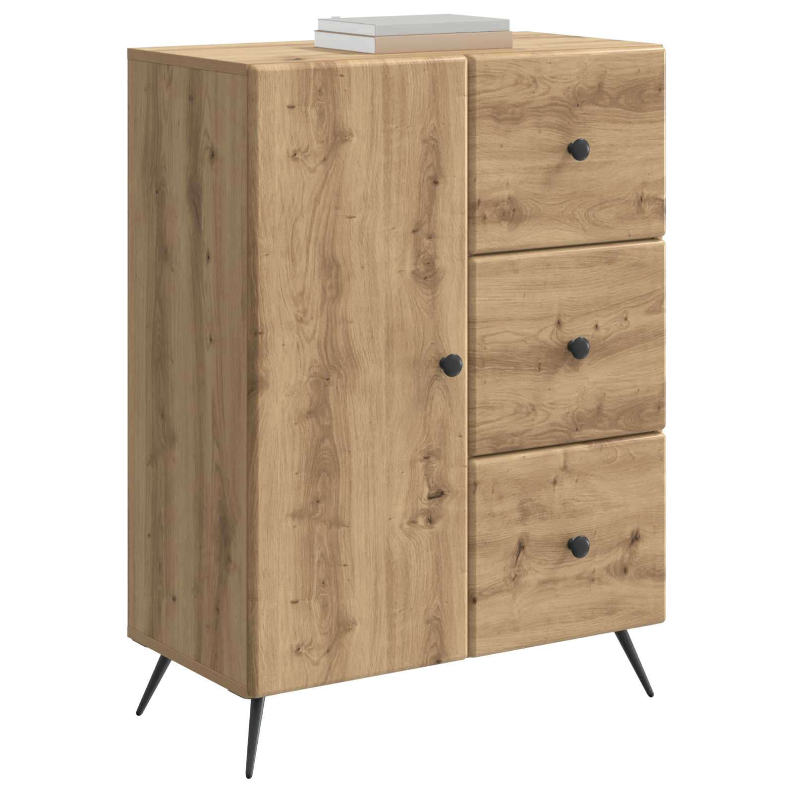 vidaXL Bufet Dąb artisan 66 x 34,5 x 90 cm Drewno inżynieryjne