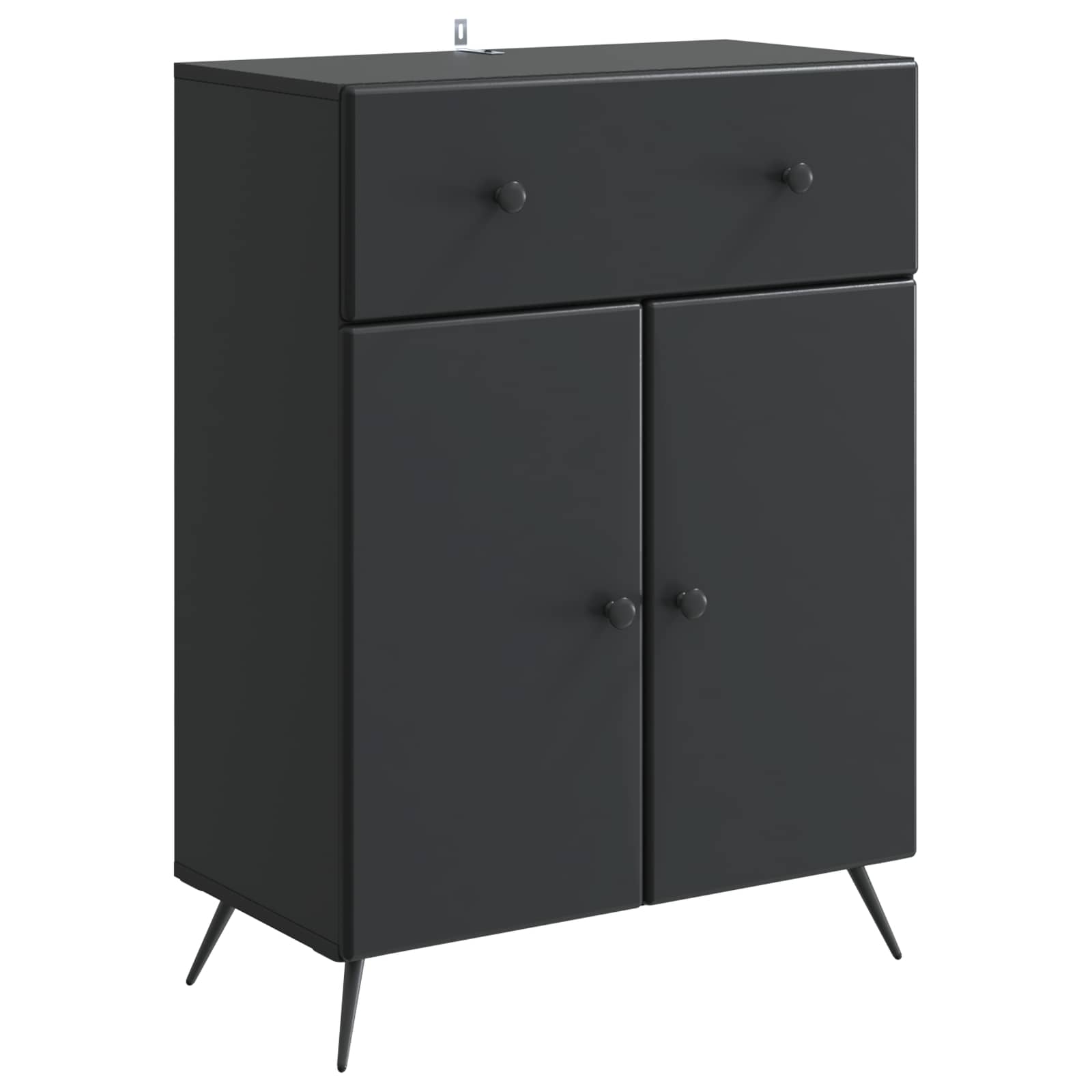 vidaXL Bufet z szufladą Czarny 66 x 34,5 x 90 cm Drewno inżynieryjne