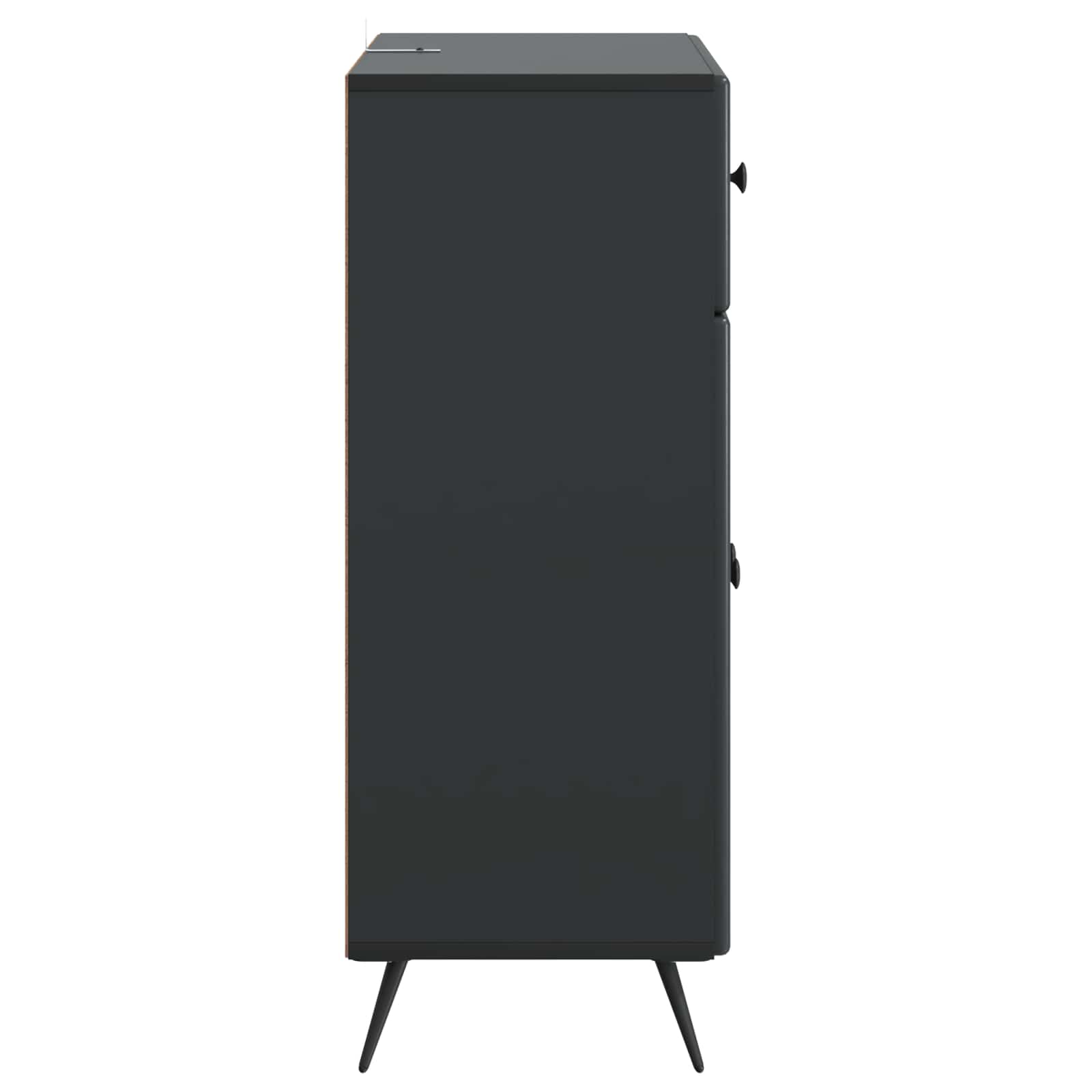 vidaXL Bufet z szufladą Czarny 66 x 34,5 x 90 cm Drewno inżynieryjne