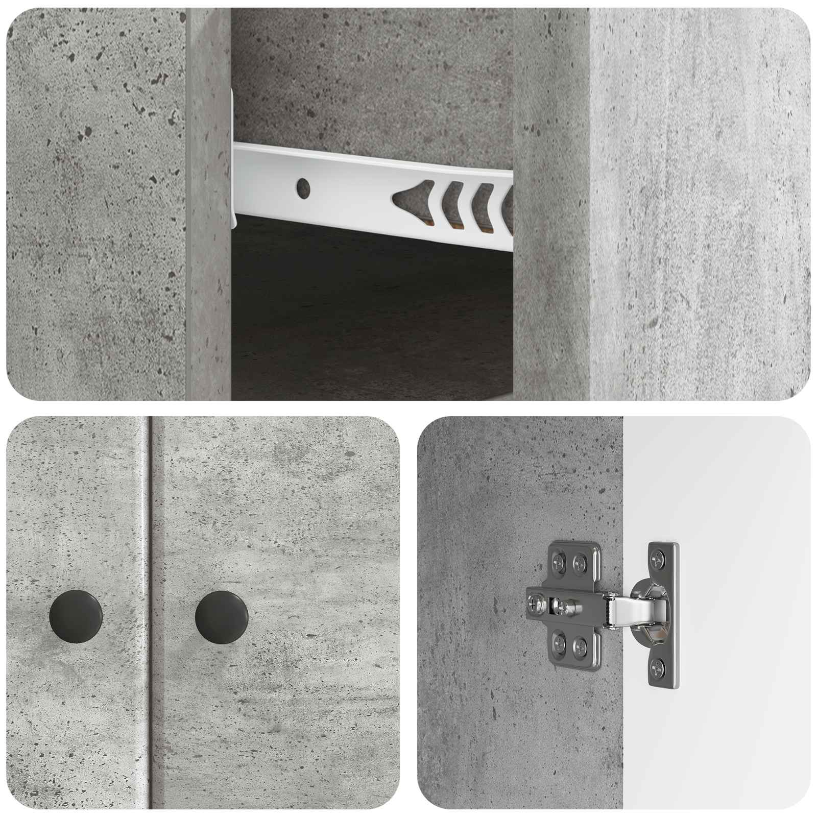 vidaXL Bufet Betonowy szary 66 x 34,5 x 90 cm Drewno inżynieryjne