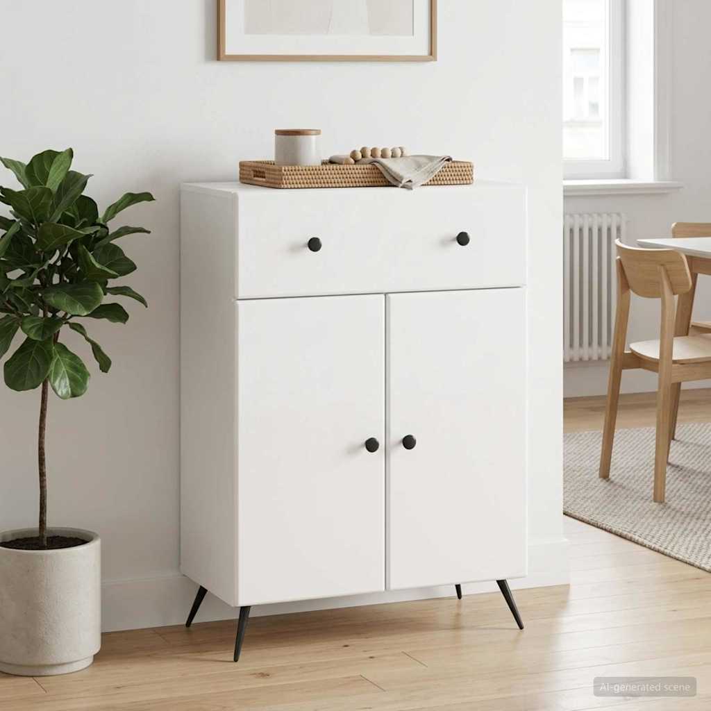 vidaXL Bufet Biały wysoki połysk 66 x 34,5 x 90 cm Drewno inżynieryjne