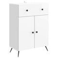 vidaXL Bufet Biały wysoki połysk 66 x 34,5 x 90 cm Drewno inżynieryjne
