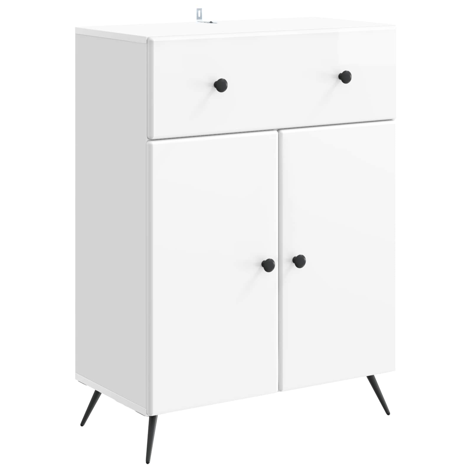 vidaXL Bufet Biały wysoki połysk 66 x 34,5 x 90 cm Drewno inżynieryjne