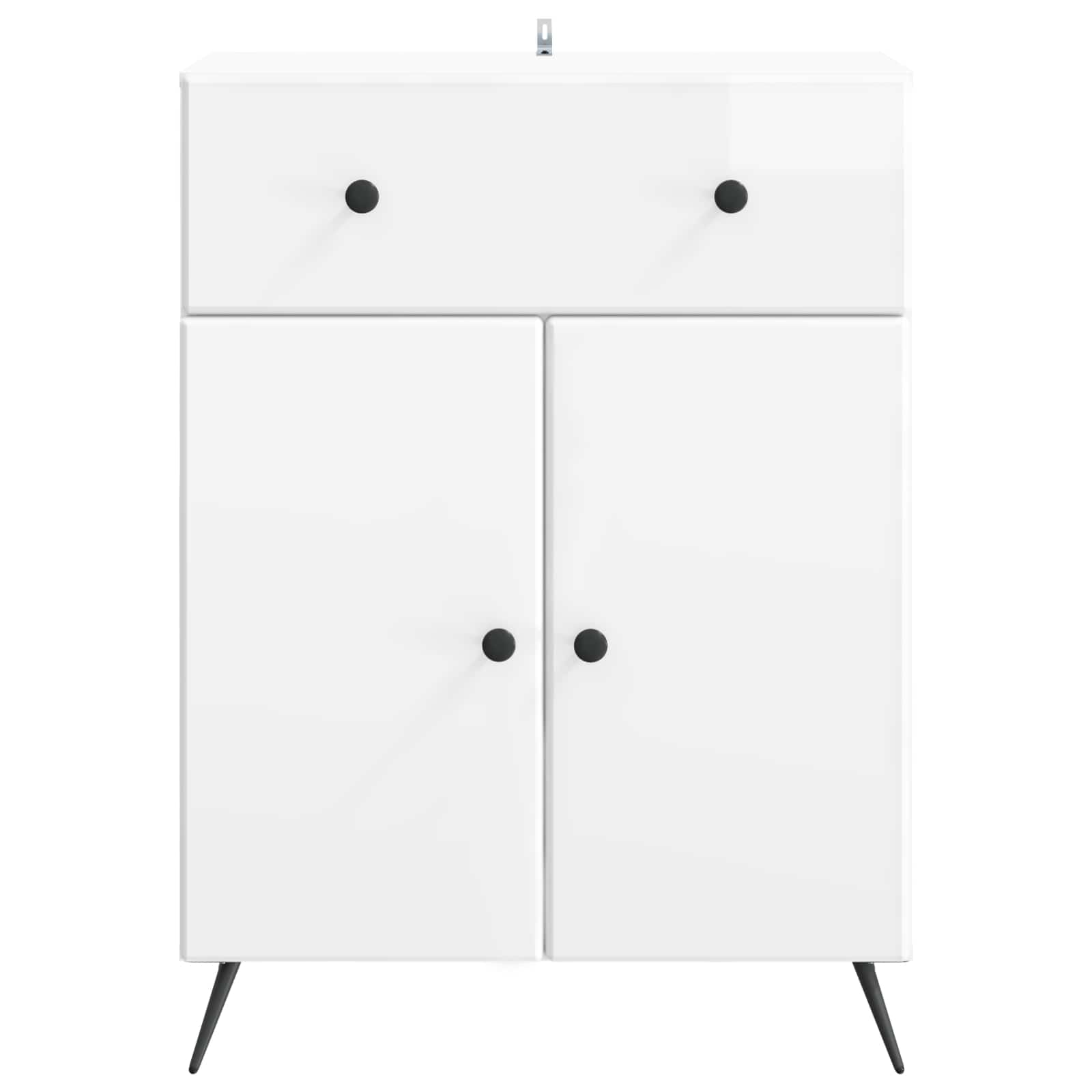 vidaXL Bufet Biały wysoki połysk 66 x 34,5 x 90 cm Drewno inżynieryjne