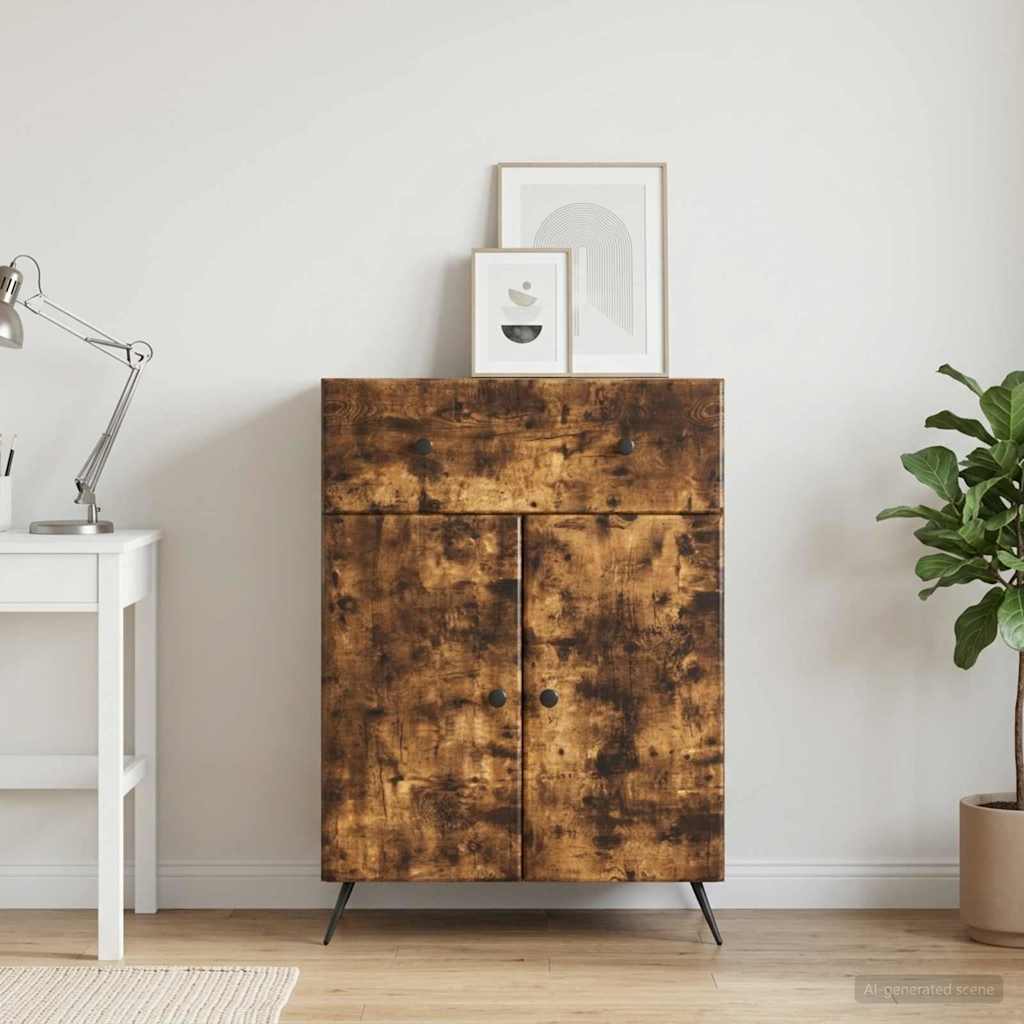 vidaXL Bufet Dąb wędzony 66 x 34,5 x 90 cm Drewno inżynieryjne