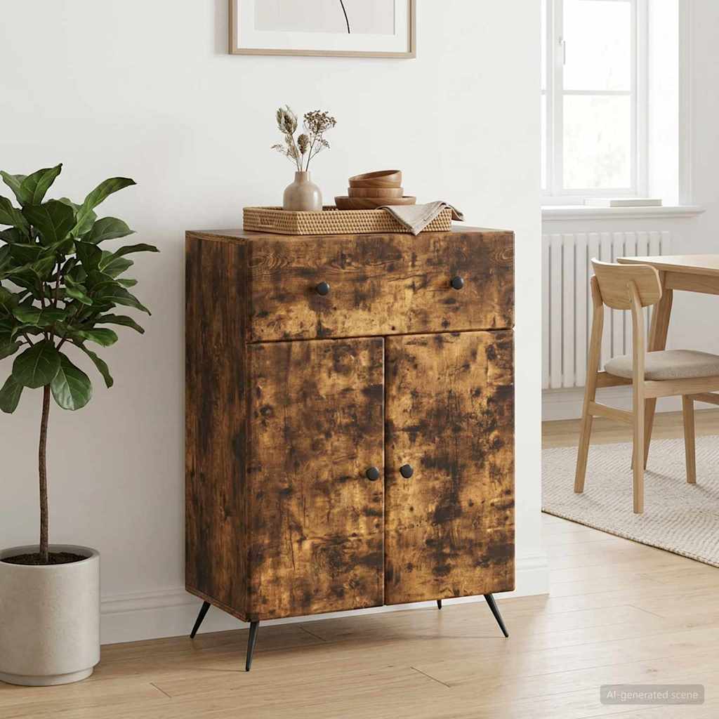 vidaXL Bufet Dąb wędzony 66 x 34,5 x 90 cm Drewno inżynieryjne