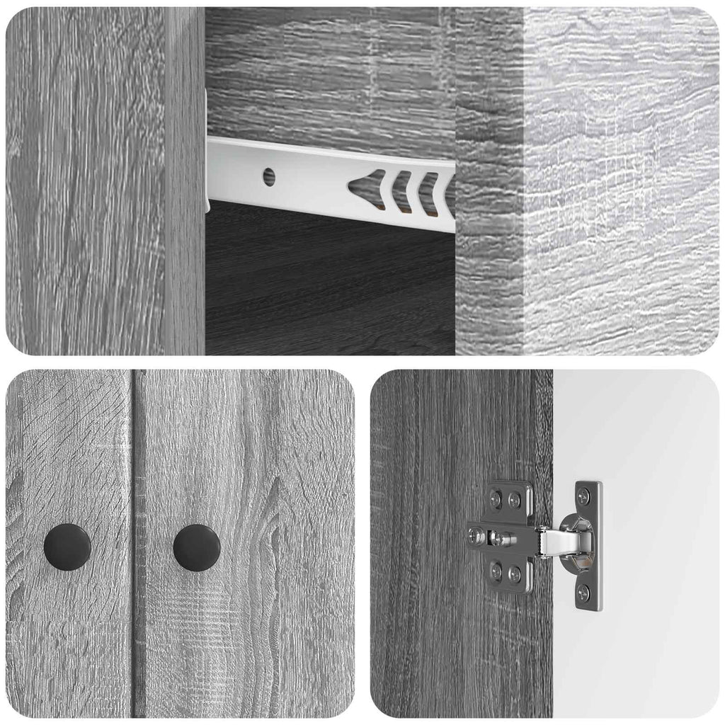 vidaXL Bufet Szary Sonoma 66 x 34,5 x 90 cm Drewno inżynieryjne