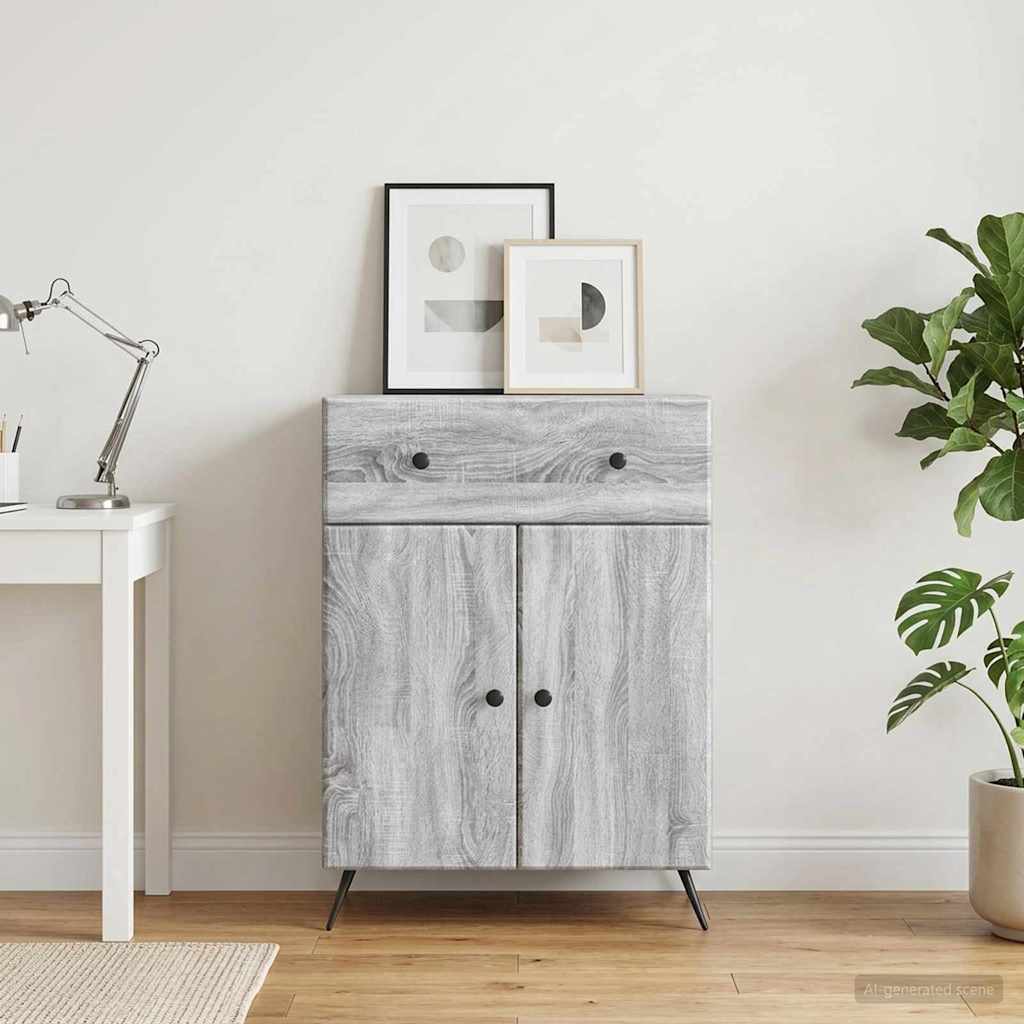 vidaXL Bufet Szary Sonoma 66 x 34,5 x 90 cm Drewno inżynieryjne