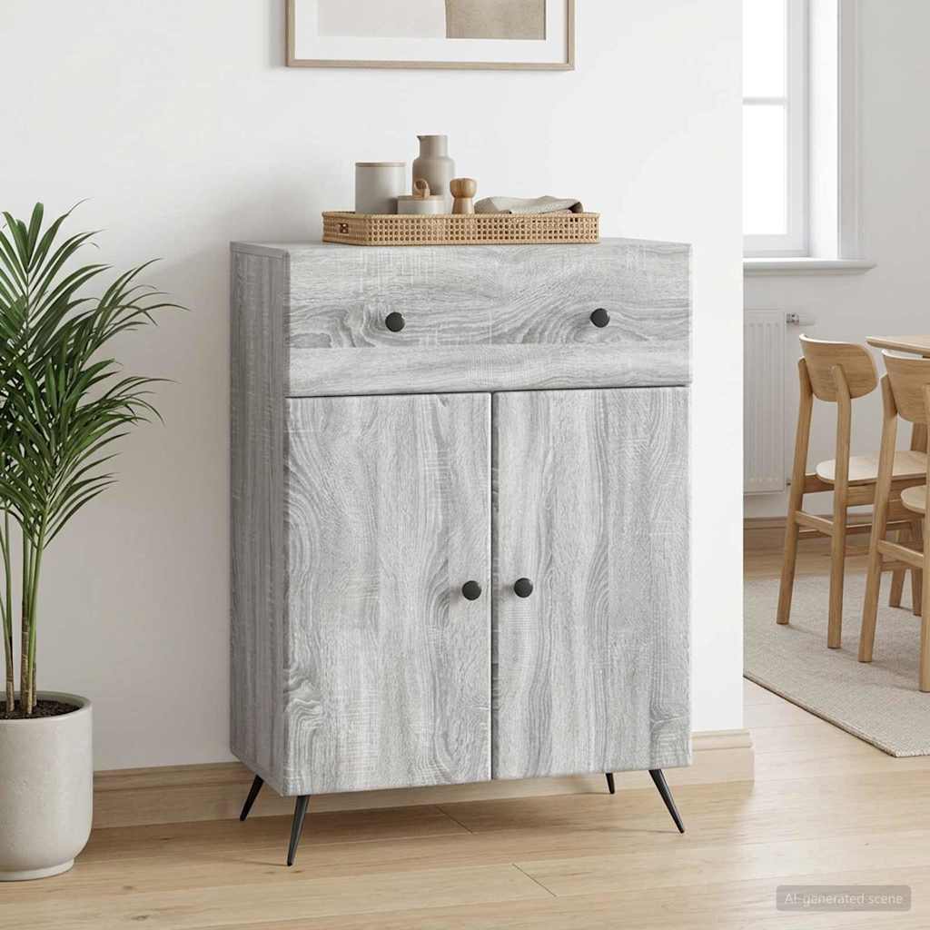 vidaXL Bufet Szary Sonoma 66 x 34,5 x 90 cm Drewno inżynieryjne