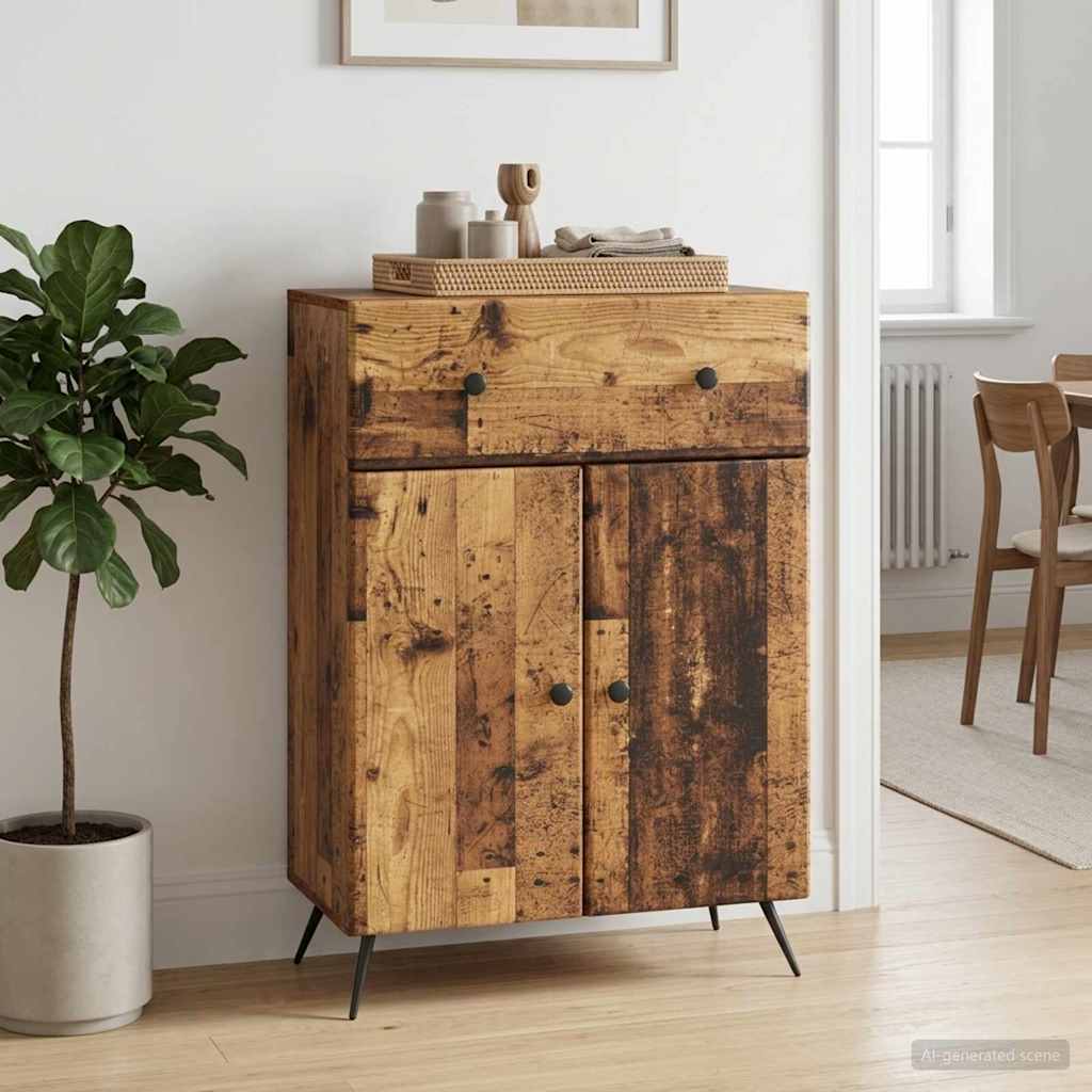 vidaXL Bufet Stare drewno 66 x 34,5 x 90 cm Drewno inżynieryjne
