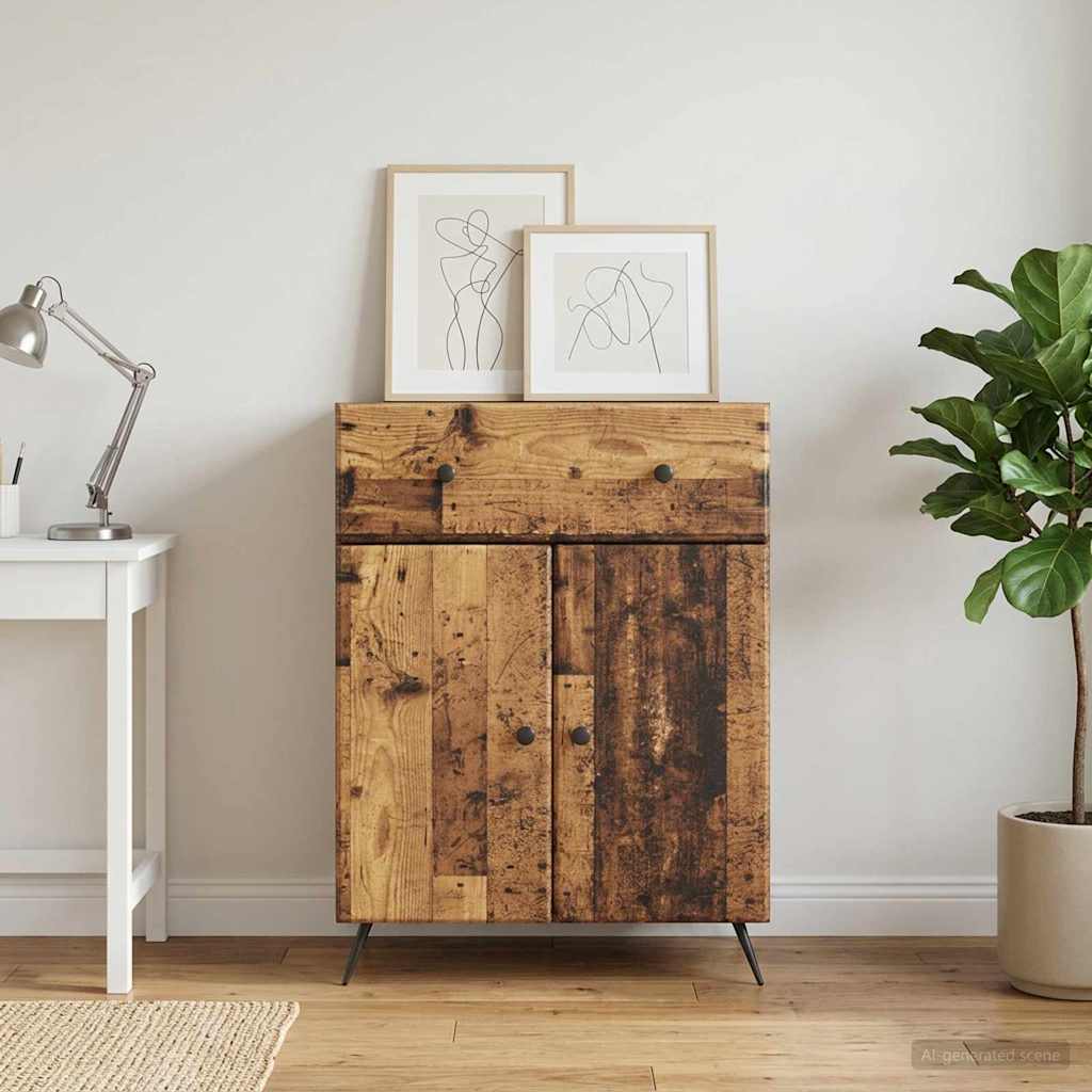 vidaXL Bufet Stare drewno 66 x 34,5 x 90 cm Drewno inżynieryjne