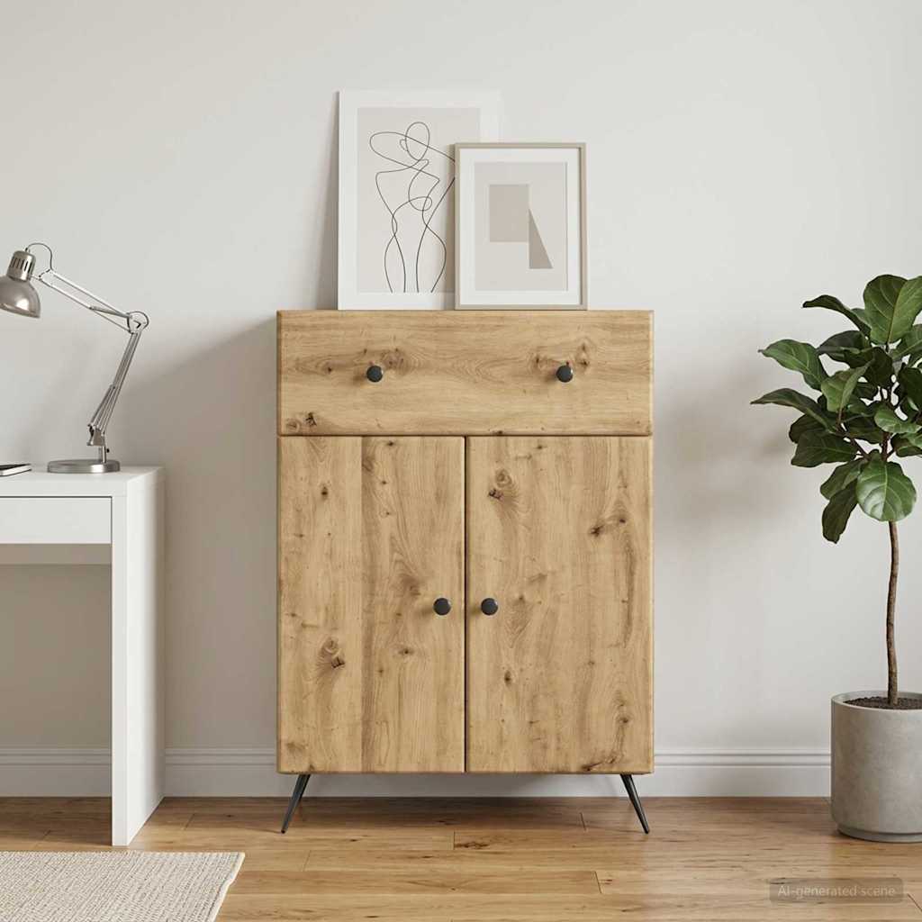 vidaXL Bufet Dąb artisan 66 x 34,5 x 90 cm Drewno inżynieryjne