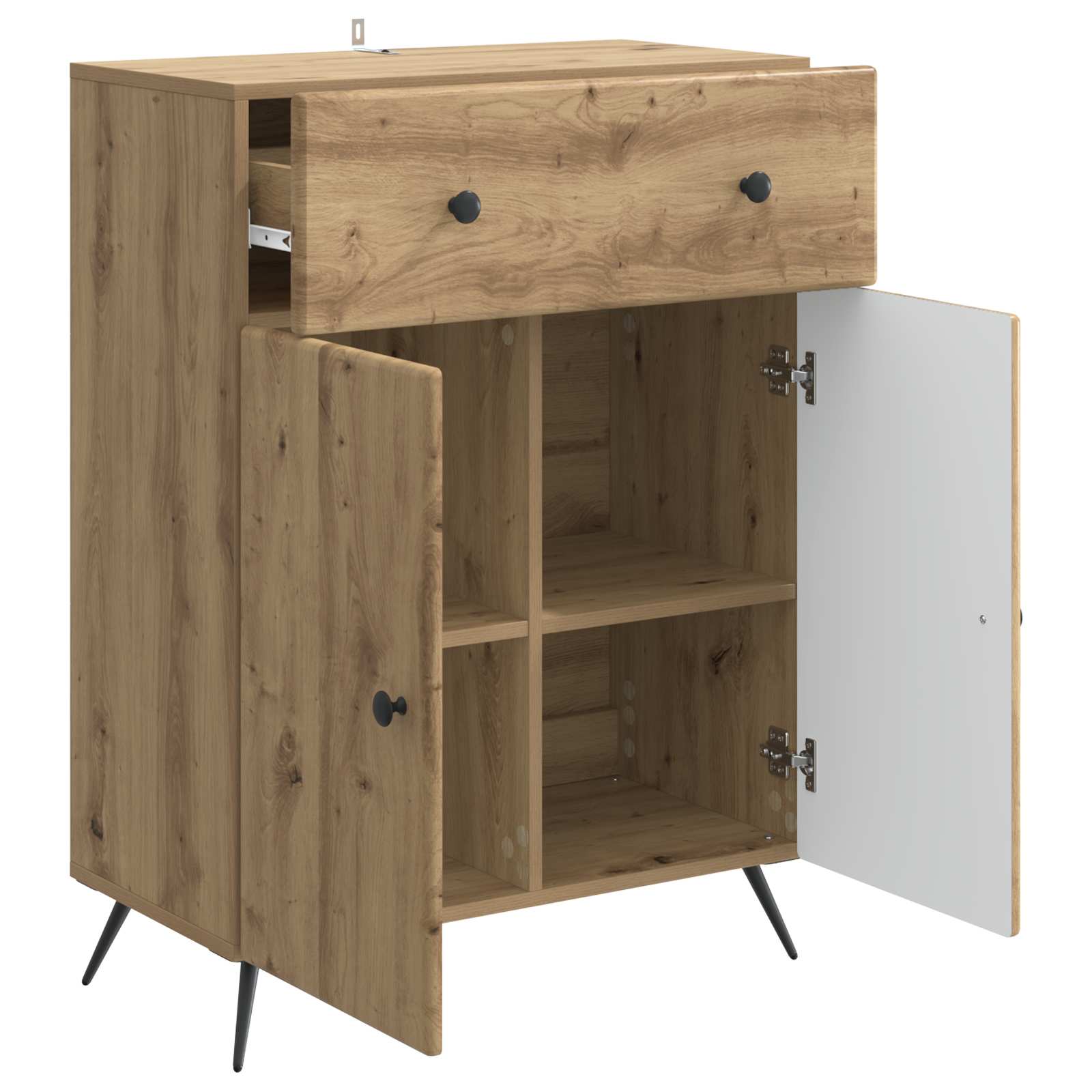 vidaXL Bufet Dąb artisan 66 x 34,5 x 90 cm Drewno inżynieryjne