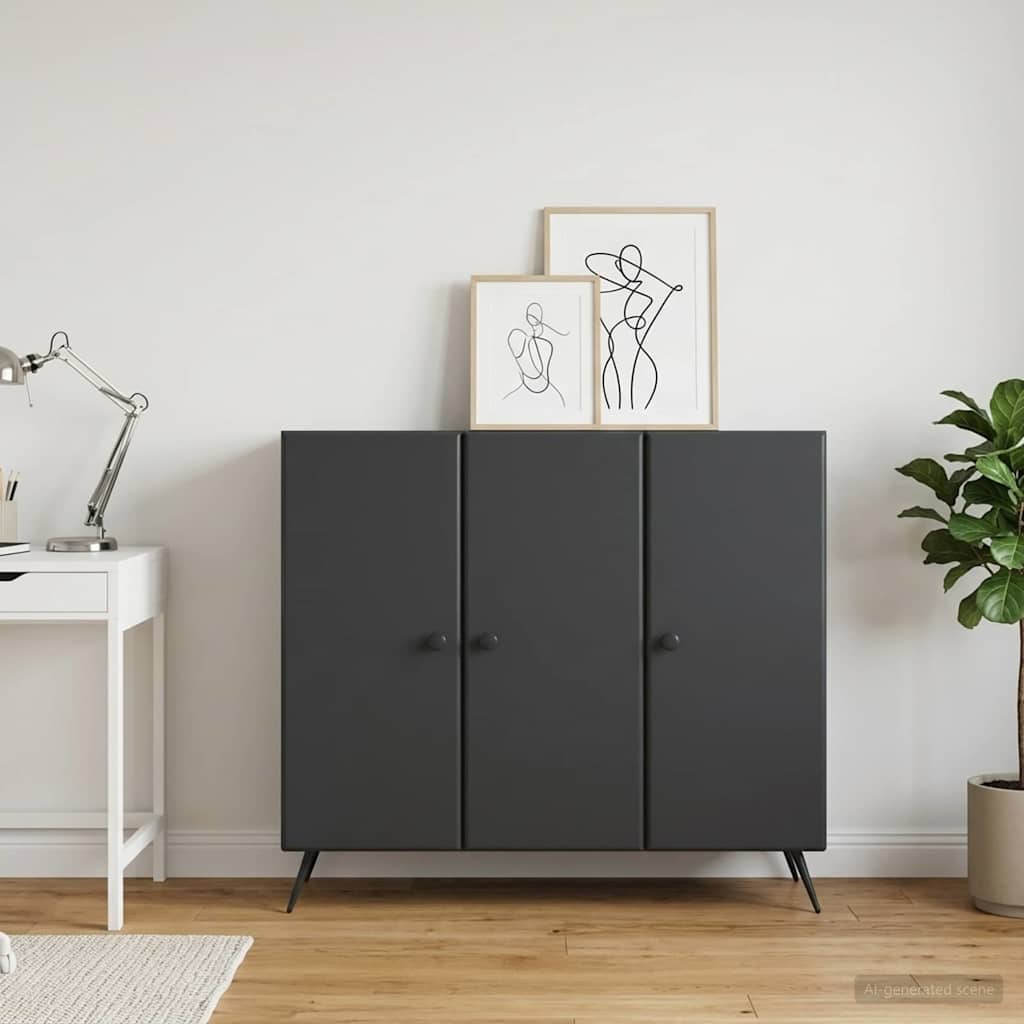 vidaXL Bufet Czarny 89 x 34,5 x 80 cm Drewno inżynieryjne