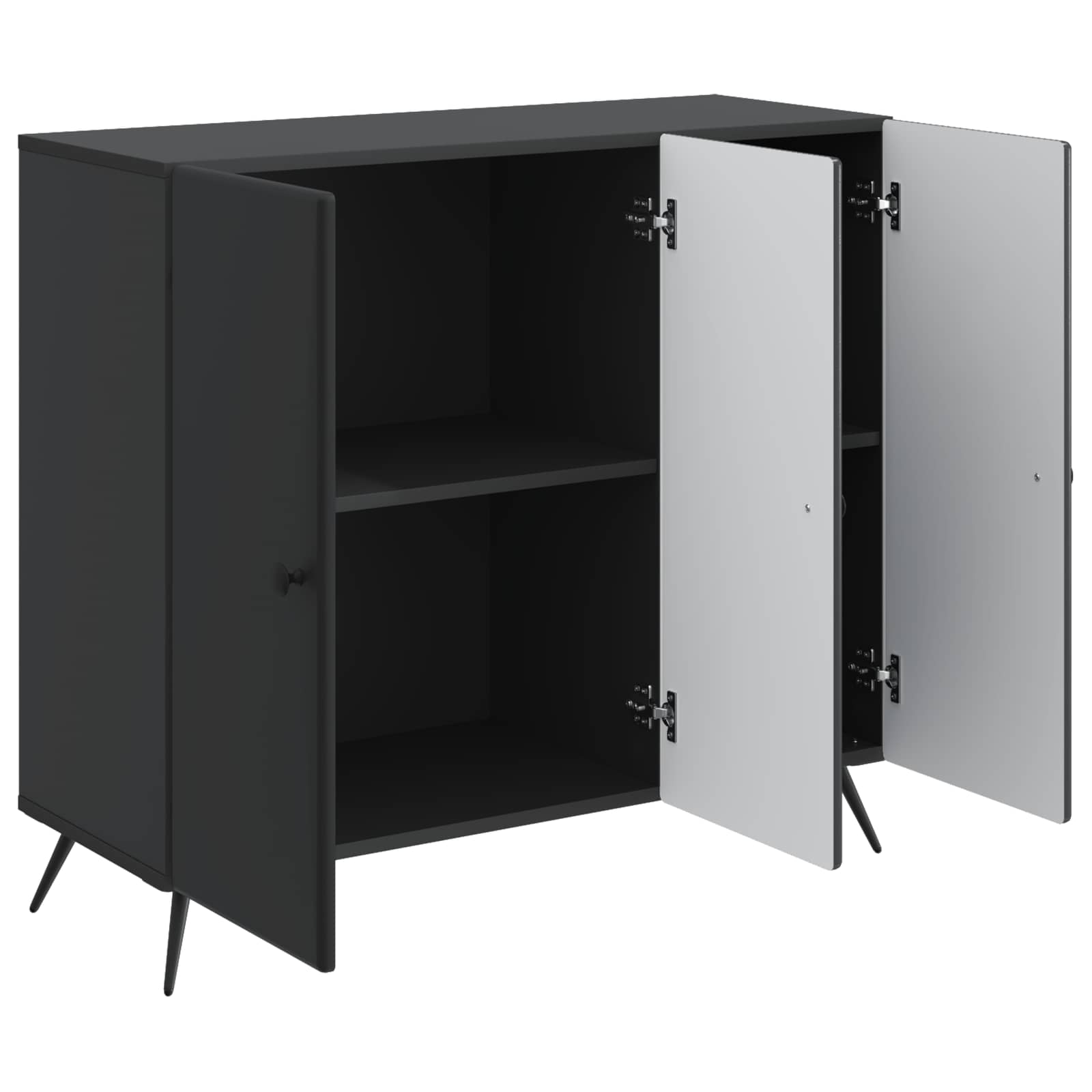 vidaXL Bufet Czarny 89 x 34,5 x 80 cm Drewno inżynieryjne