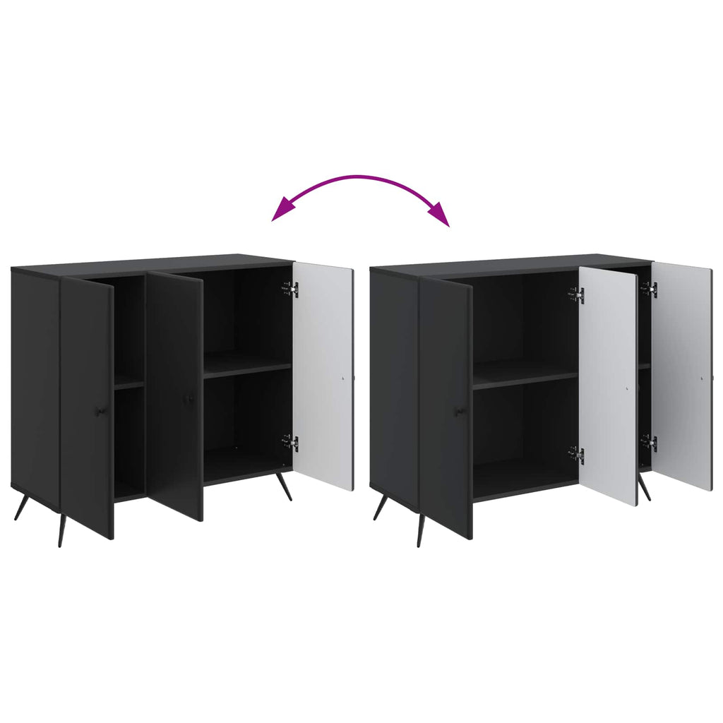 vidaXL Bufet Czarny 89 x 34,5 x 80 cm Drewno inżynieryjne