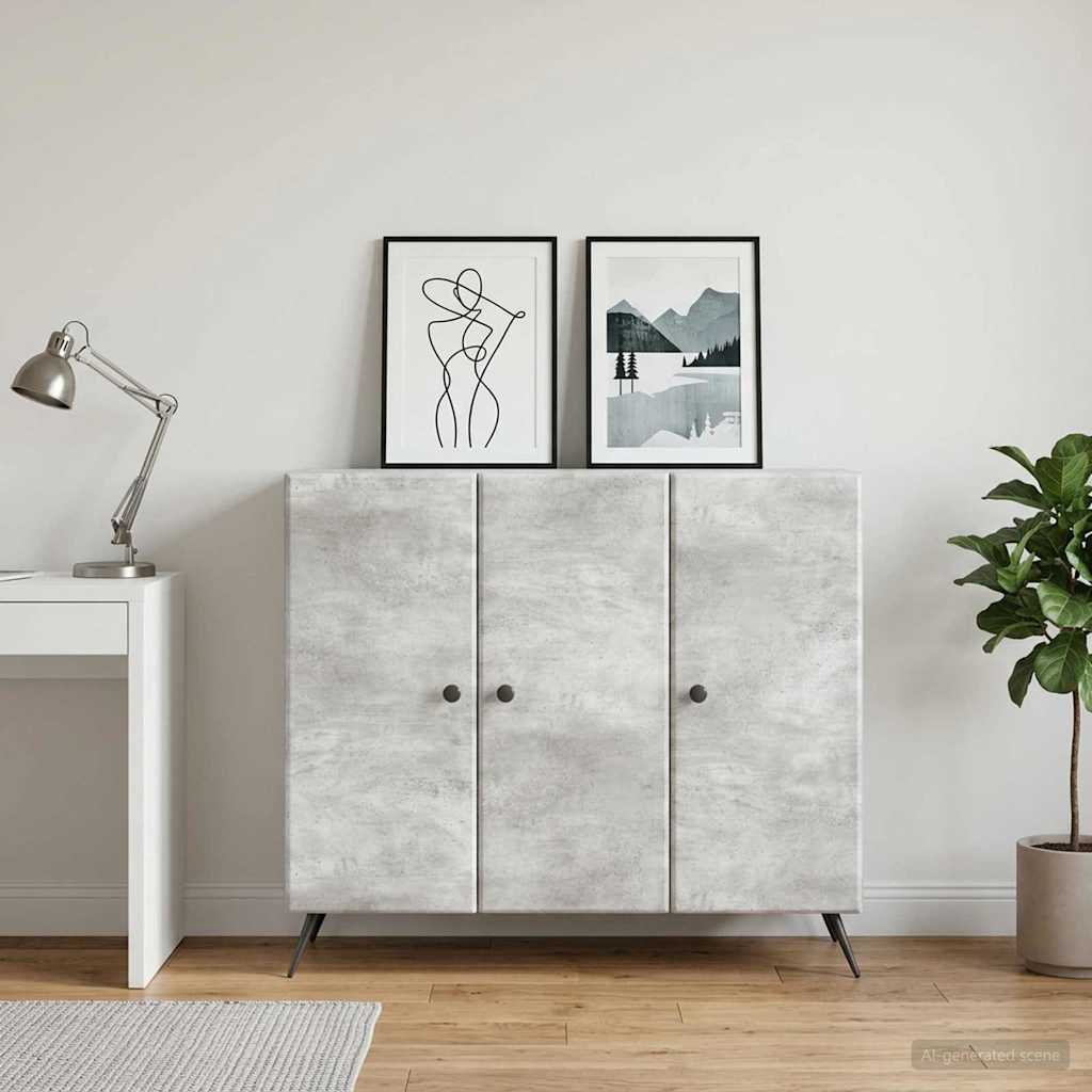 vidaXL Bufet Betonowy szary 89 x 34,5 x 80 cm Drewno inżynieryjne