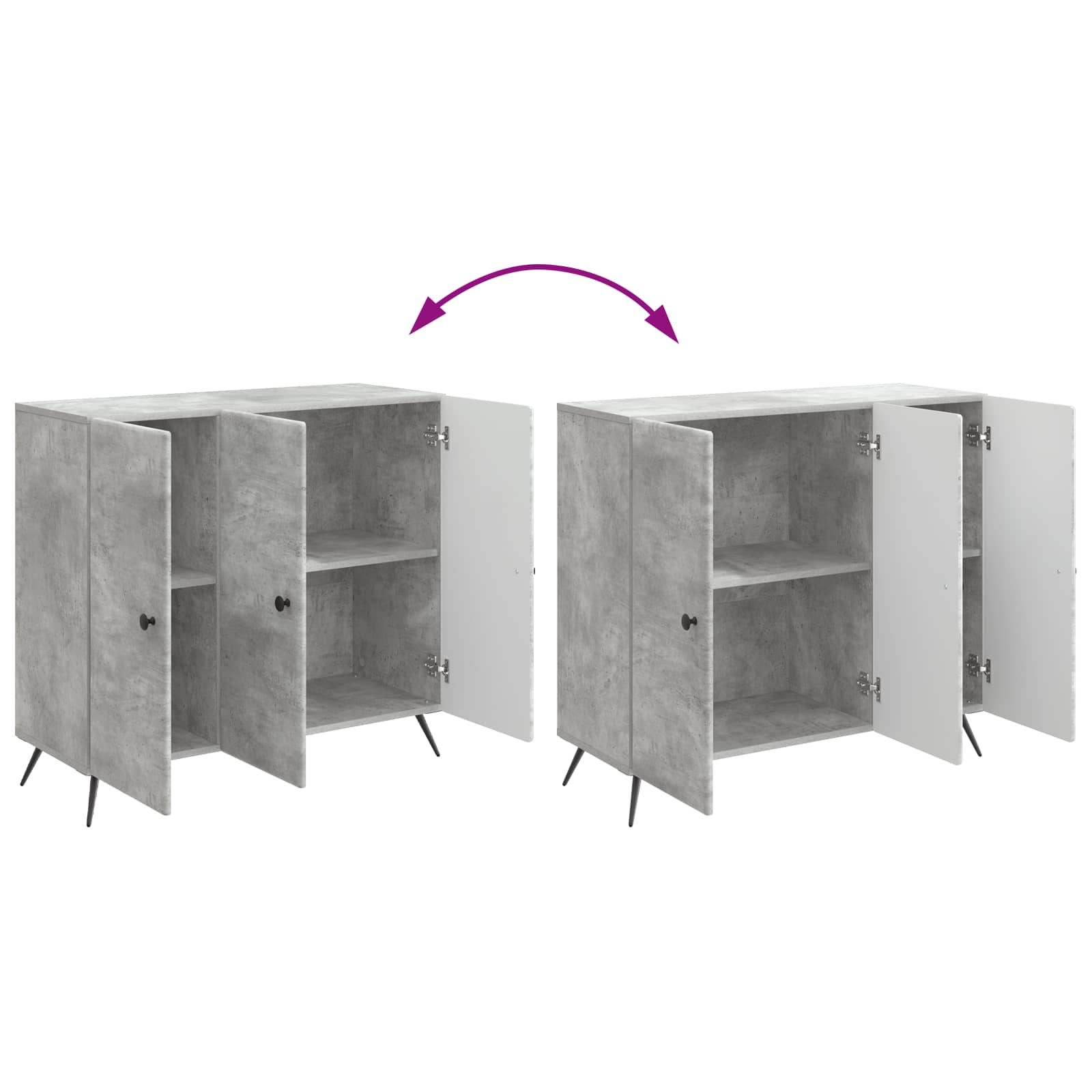 vidaXL Bufet Betonowy szary 89 x 34,5 x 80 cm Drewno inżynieryjne