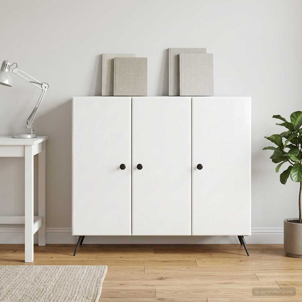 vidaXL Bufet Biały wysoki połysk 89 x 34,5 x 80 cm Drewno inżynieryjne