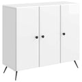 vidaXL Bufet Biały wysoki połysk 89 x 34,5 x 80 cm Drewno inżynieryjne