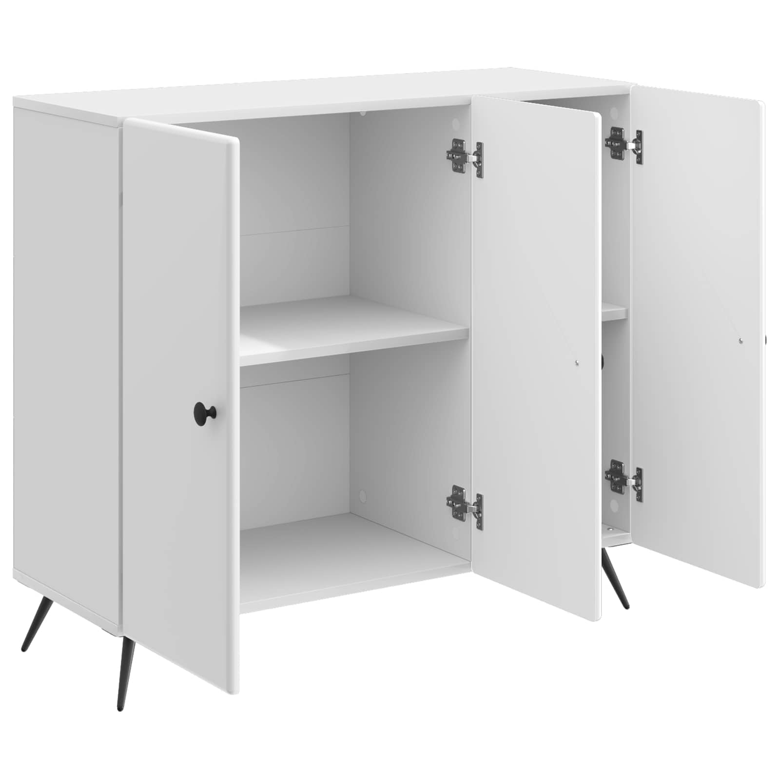 vidaXL Bufet Biały wysoki połysk 89 x 34,5 x 80 cm Drewno inżynieryjne
