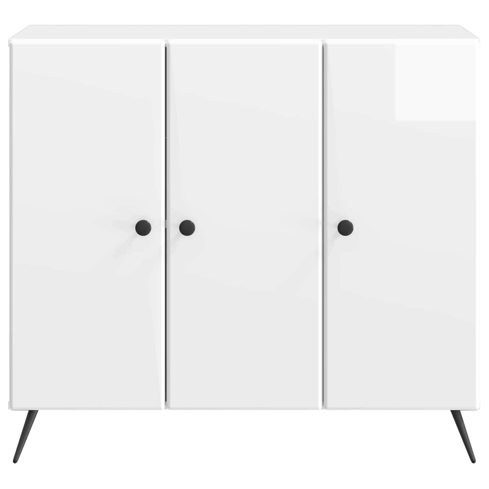 vidaXL Bufet Biały wysoki połysk 89 x 34,5 x 80 cm Drewno inżynieryjne