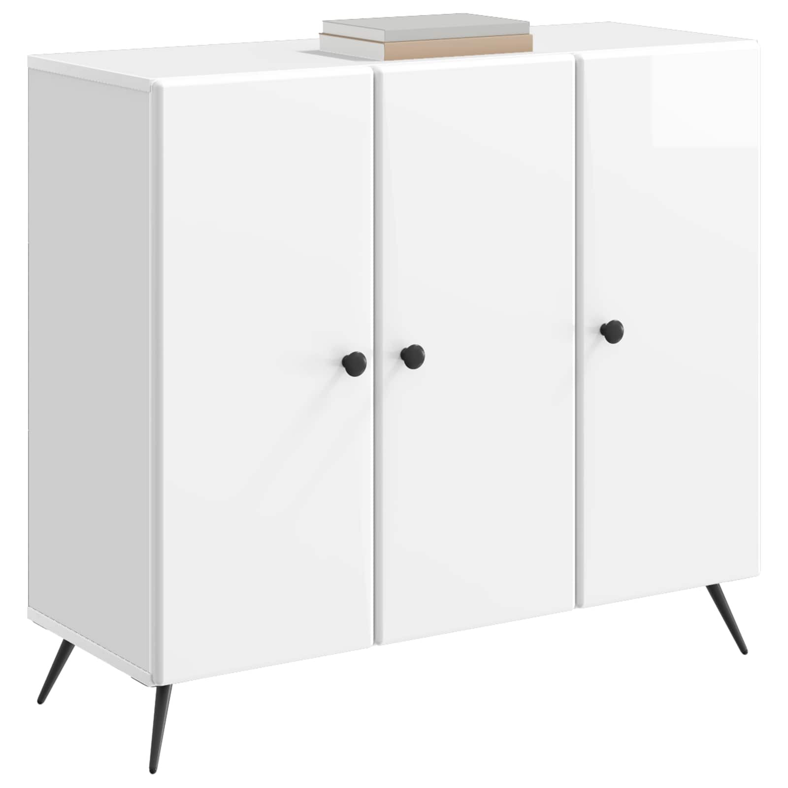 vidaXL Bufet Biały wysoki połysk 89 x 34,5 x 80 cm Drewno inżynieryjne