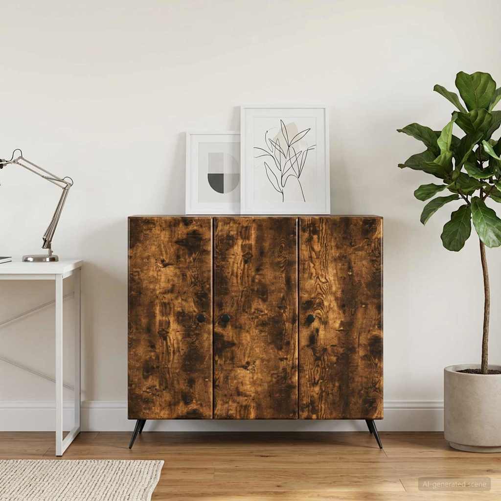 vidaXL Bufet Dąb wędzony 89 x 34,5 x 80 cm Drewno inżynieryjne
