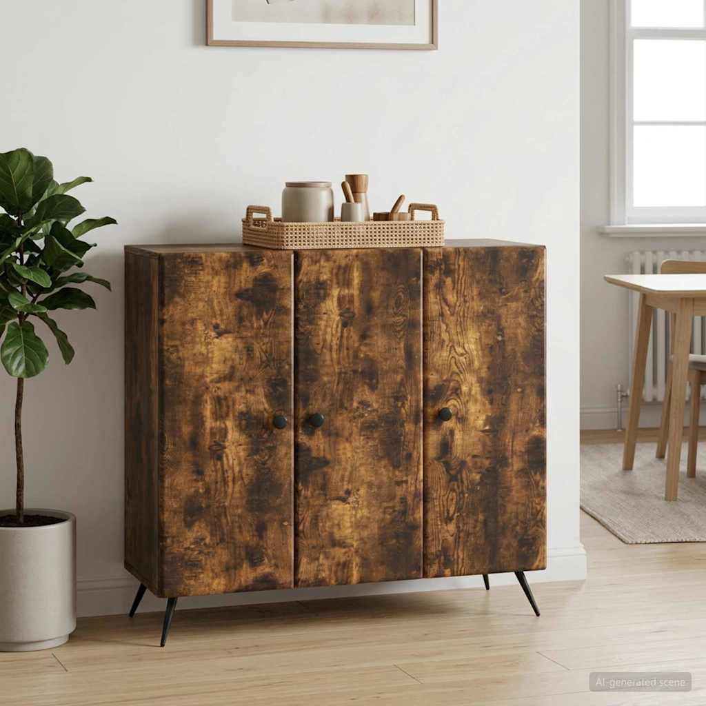vidaXL Bufet Dąb wędzony 89 x 34,5 x 80 cm Drewno inżynieryjne