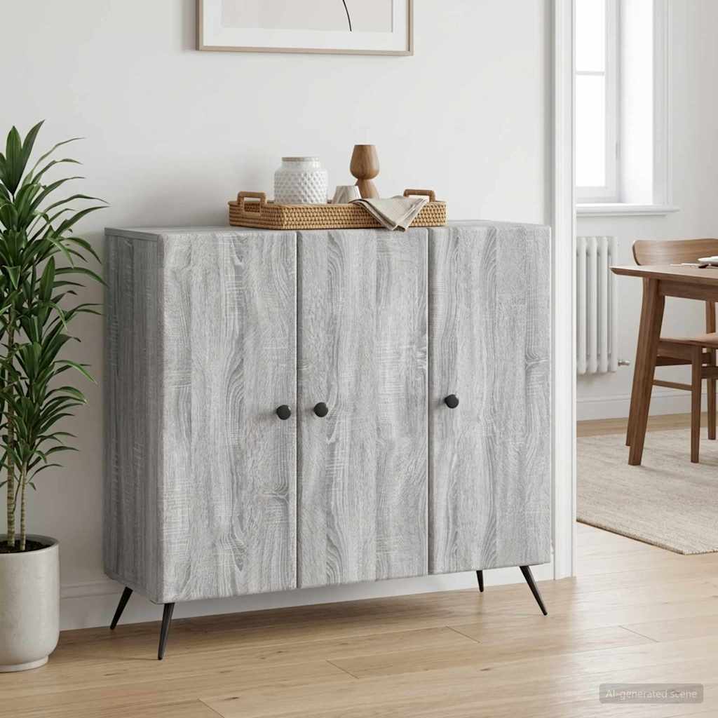 vidaXL Bufet Szary Sonoma 89 x 34,5 x 80 cm Drewno inżynieryjne