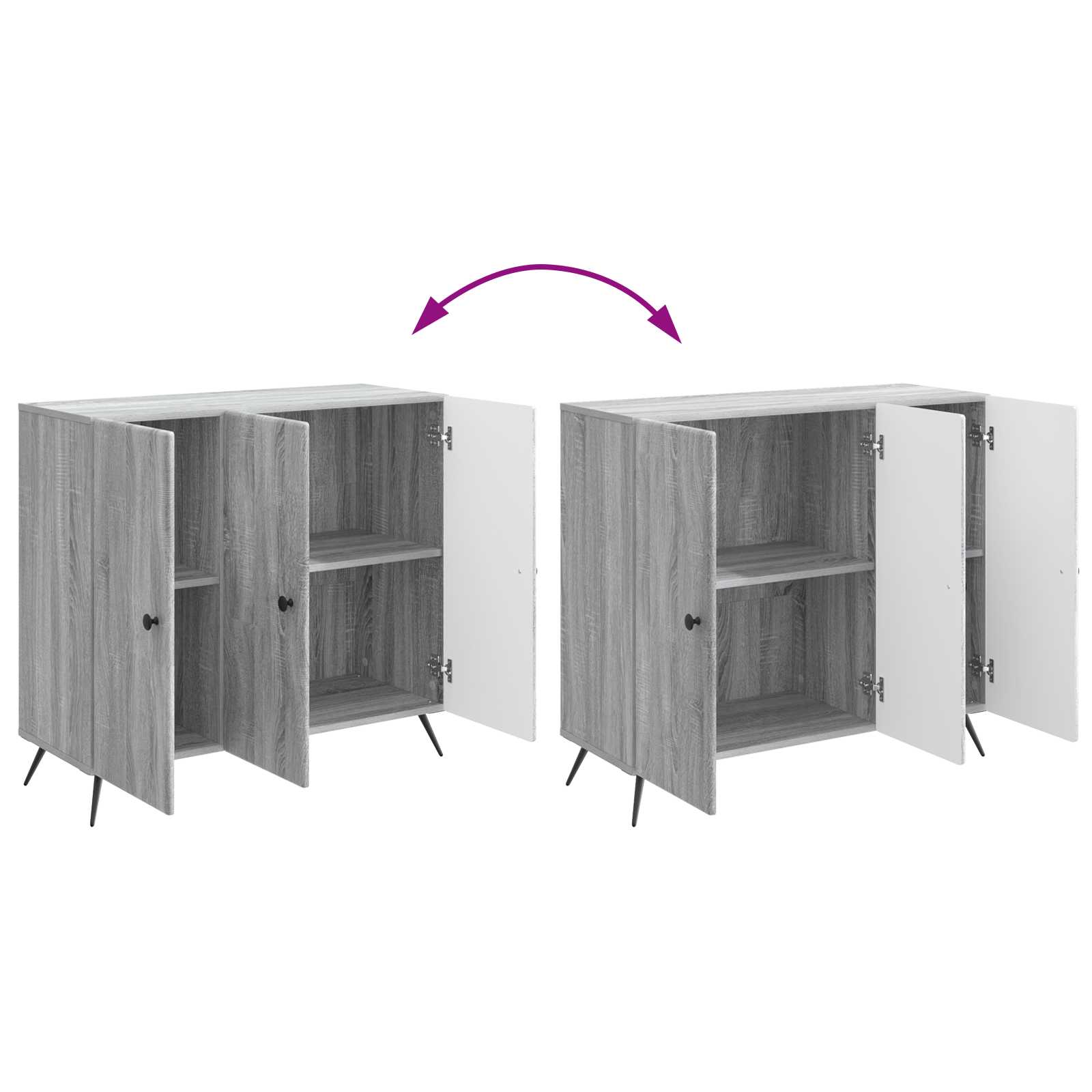 vidaXL Bufet Szary Sonoma 89 x 34,5 x 80 cm Drewno inżynieryjne