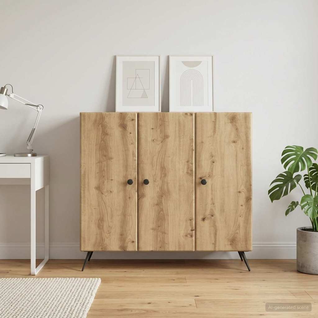 vidaXL Bufet Dąb artisan 89 x 34,5 x 80 cm Drewno inżynieryjne