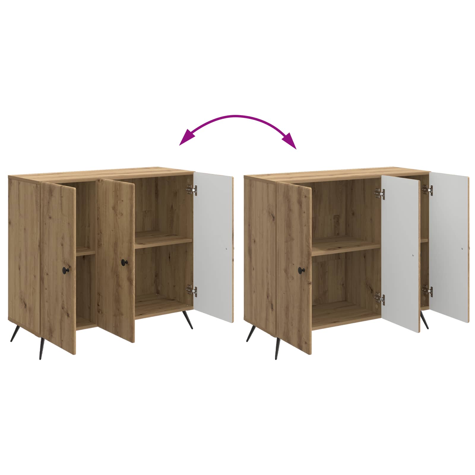 vidaXL Bufet Dąb artisan 89 x 34,5 x 80 cm Drewno inżynieryjne