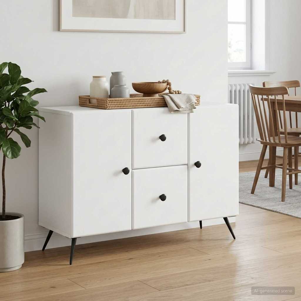 vidaXL Bufet Biały 89 x 34,5 x 60 cm Drewno inżynieryjne